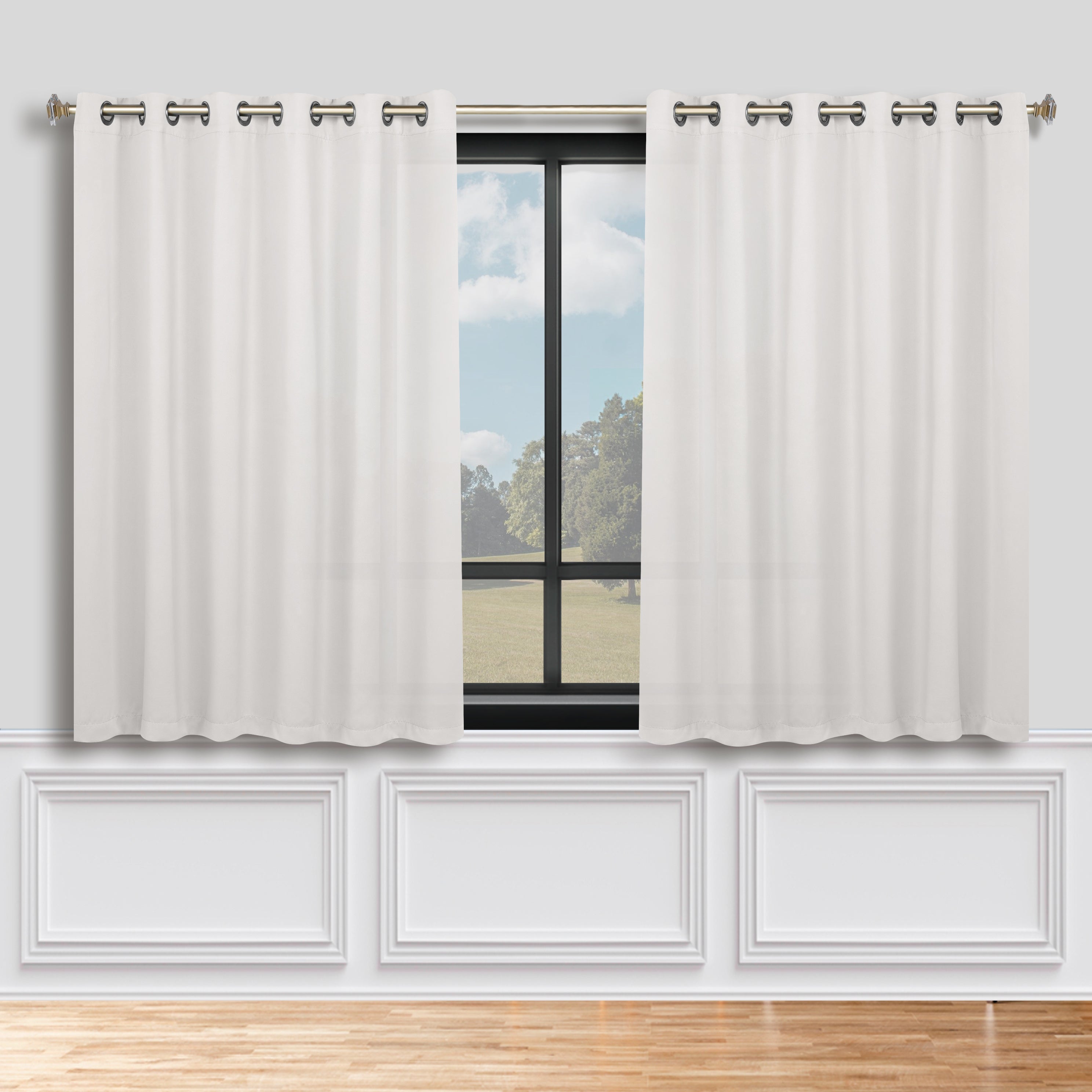 Solid Machine Washable Room Darkening Blackout Curtains, Set of 2 - Omnigoodsstore