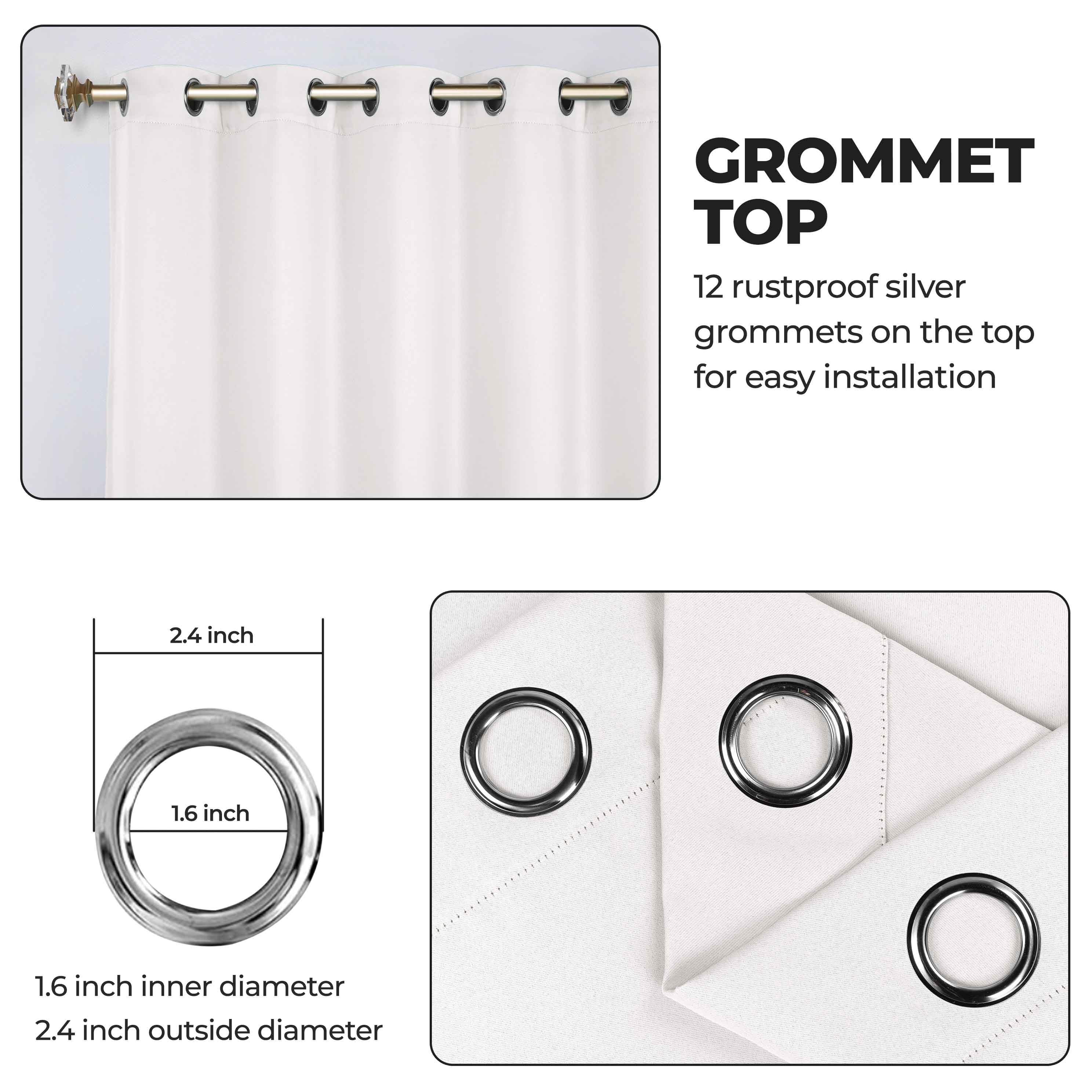 Solid Machine Washable Room Darkening Blackout Curtains, Set of 2 - Omnigoodsstore