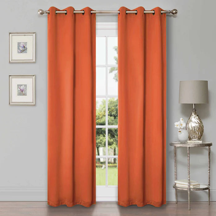 Solid Classic Modern Grommet Blackout Curtain Set - Omnigoodsstore