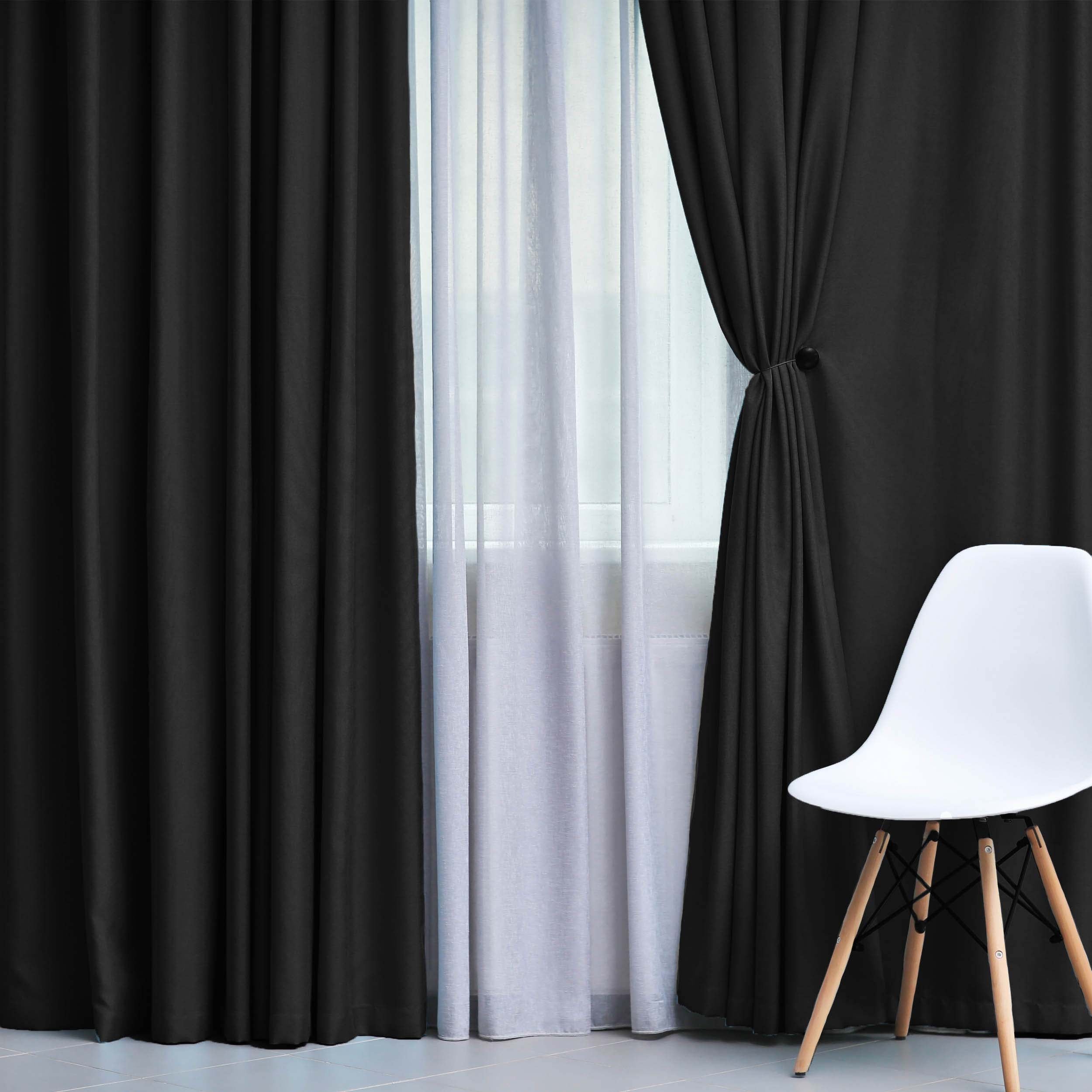 Solid Classic Modern Grommet Blackout Curtain Set - Omnigoodsstore