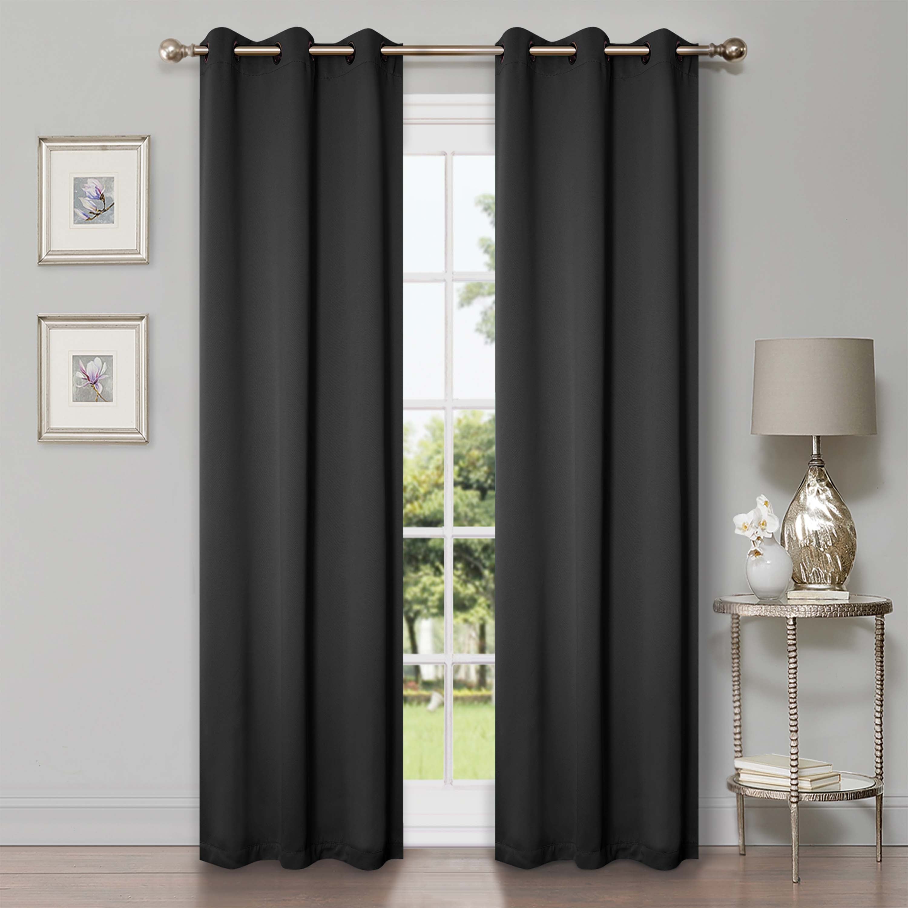 Solid Classic Modern Grommet Blackout Curtain Set - Omnigoodsstore