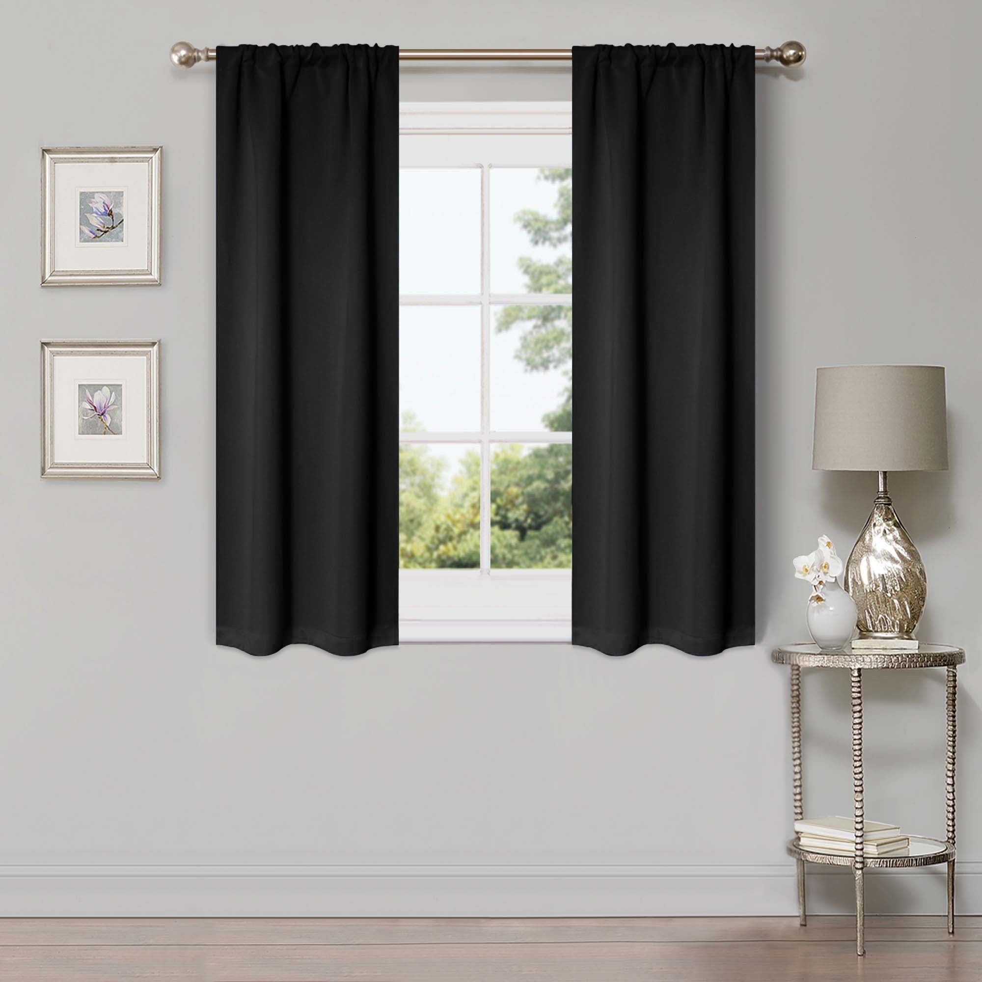 Solid Classic Modern Rod Pocket Blackout Curtain Set - Omnigoodsstore