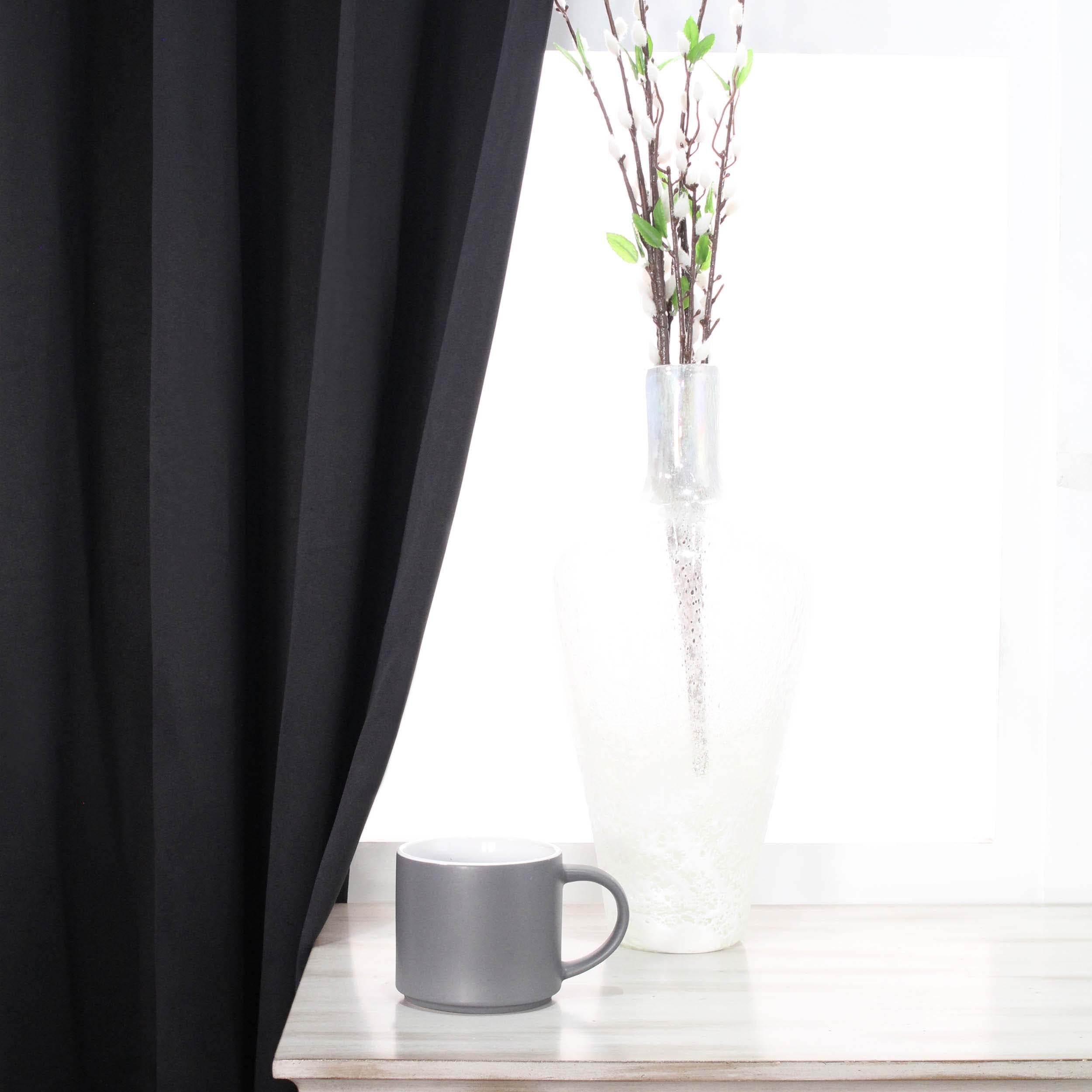 Solid Classic Modern Grommet Blackout Curtain Set - Omnigoodsstore