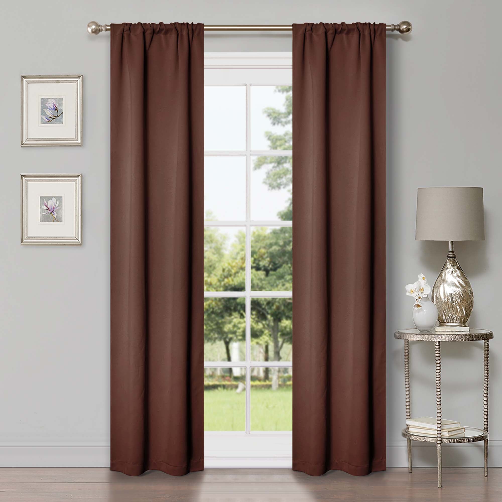 Solid Classic Modern Rod Pocket Blackout Curtain Set - Omnigoodsstore