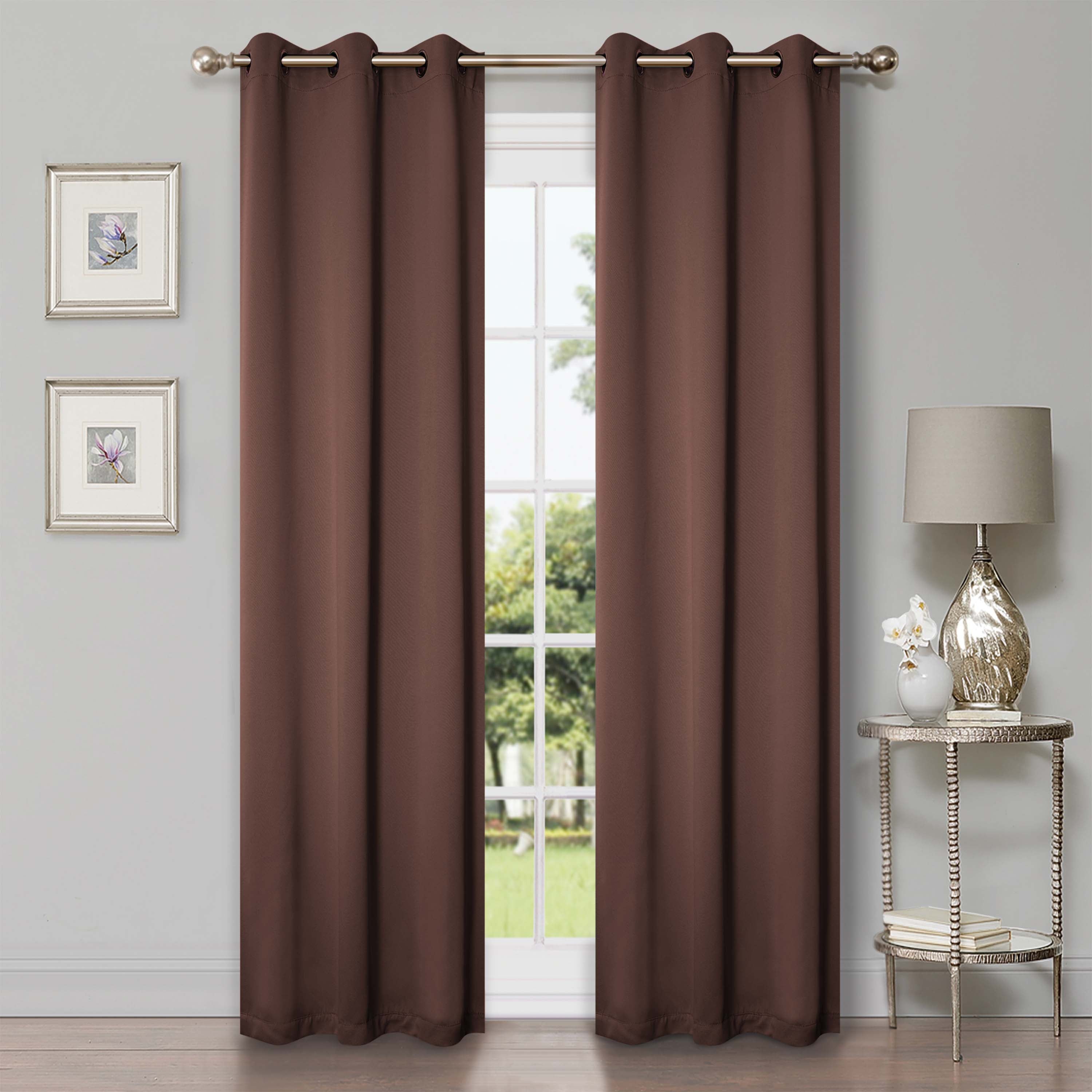 Solid Classic Modern Grommet Blackout Curtain Set - Omnigoodsstore