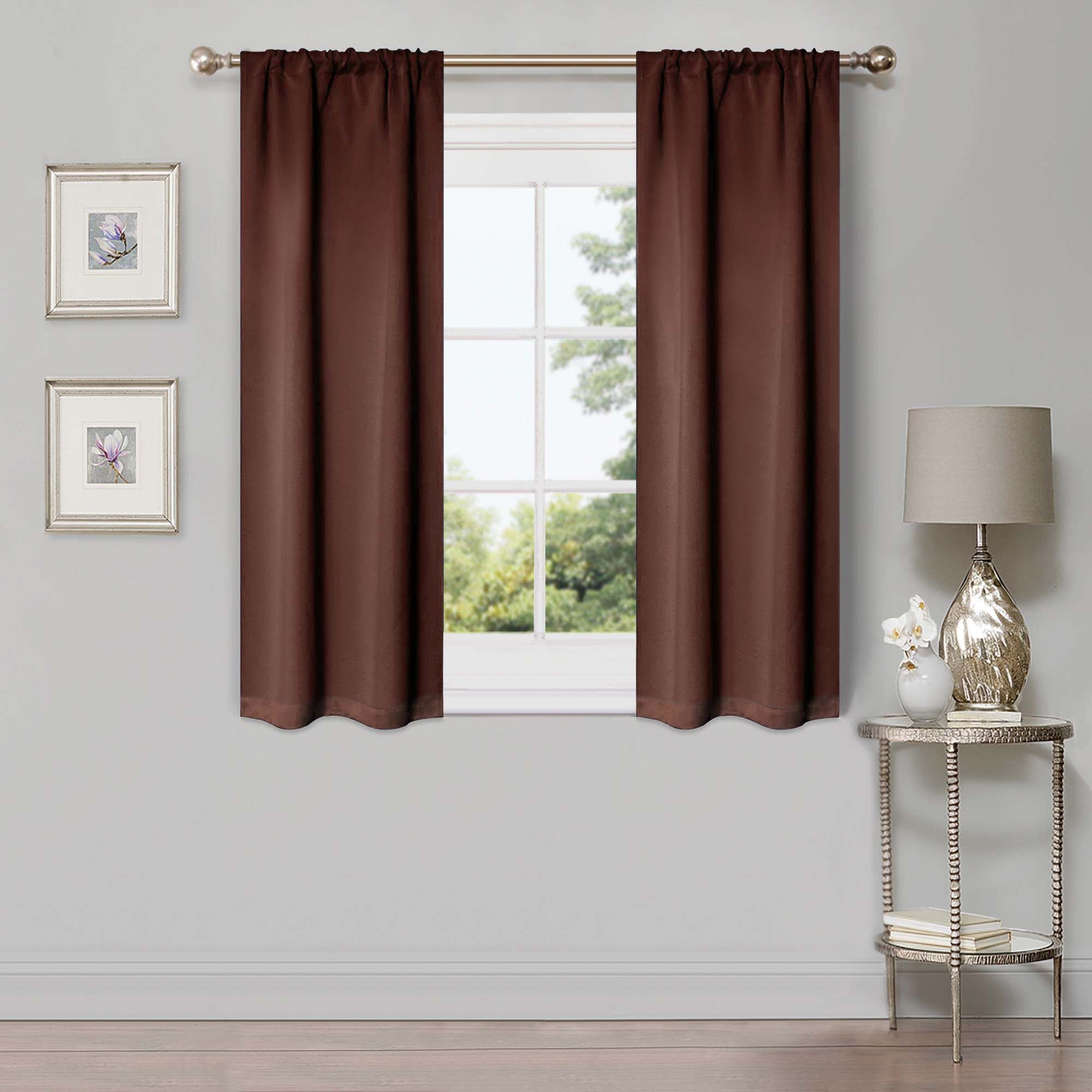 Solid Classic Modern Rod Pocket Blackout Curtain Set - Omnigoodsstore