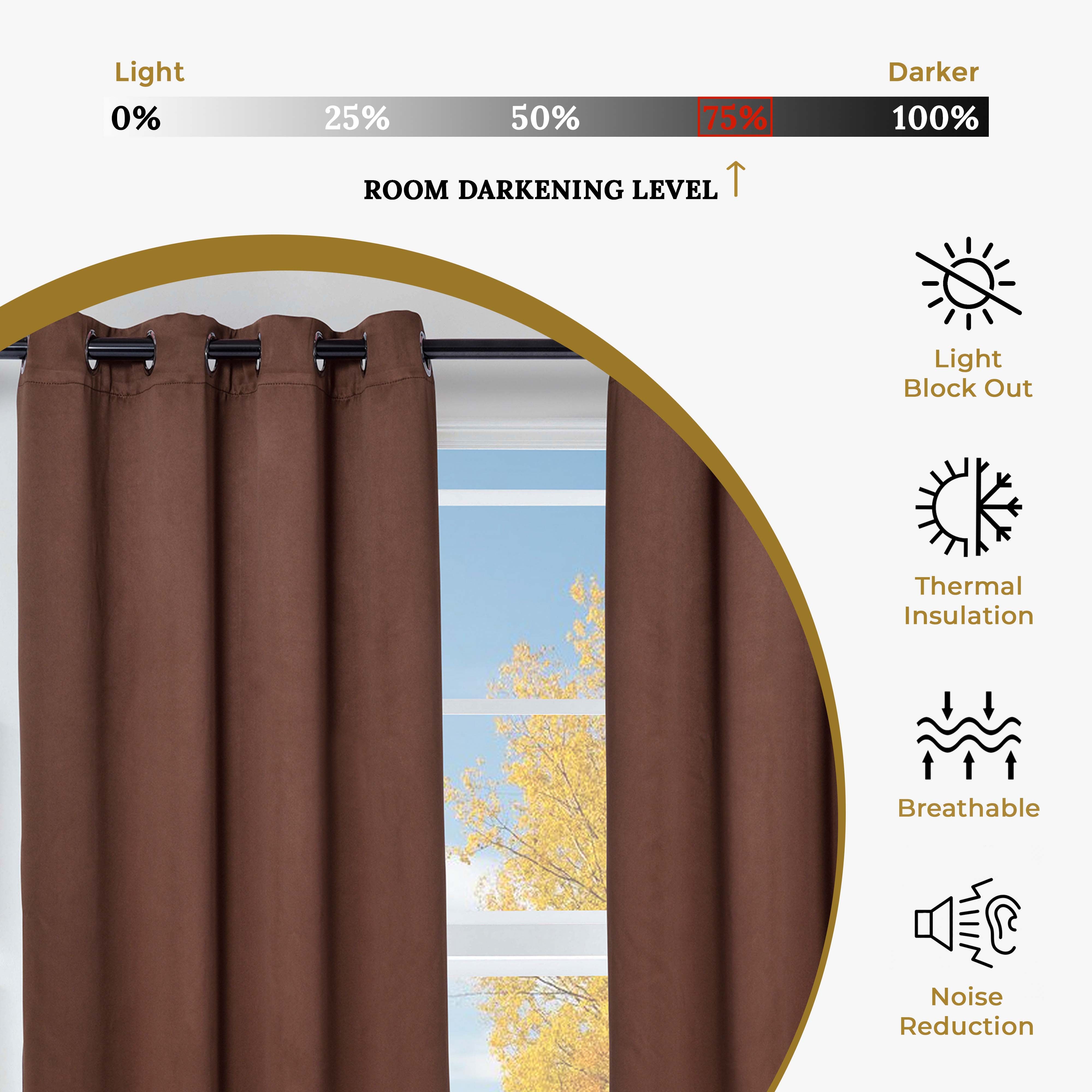 Solid Classic Modern Grommet Blackout Curtain Set - Omnigoodsstore