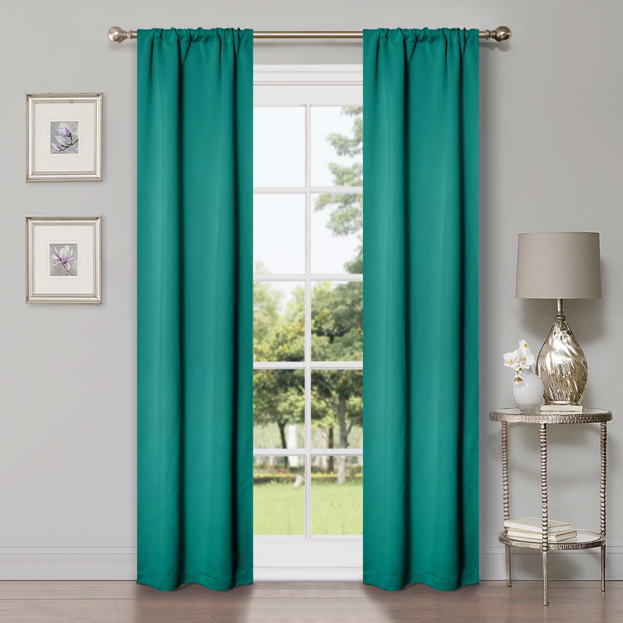 Solid Classic Modern Rod Pocket Blackout Curtain Set - Omnigoodsstore