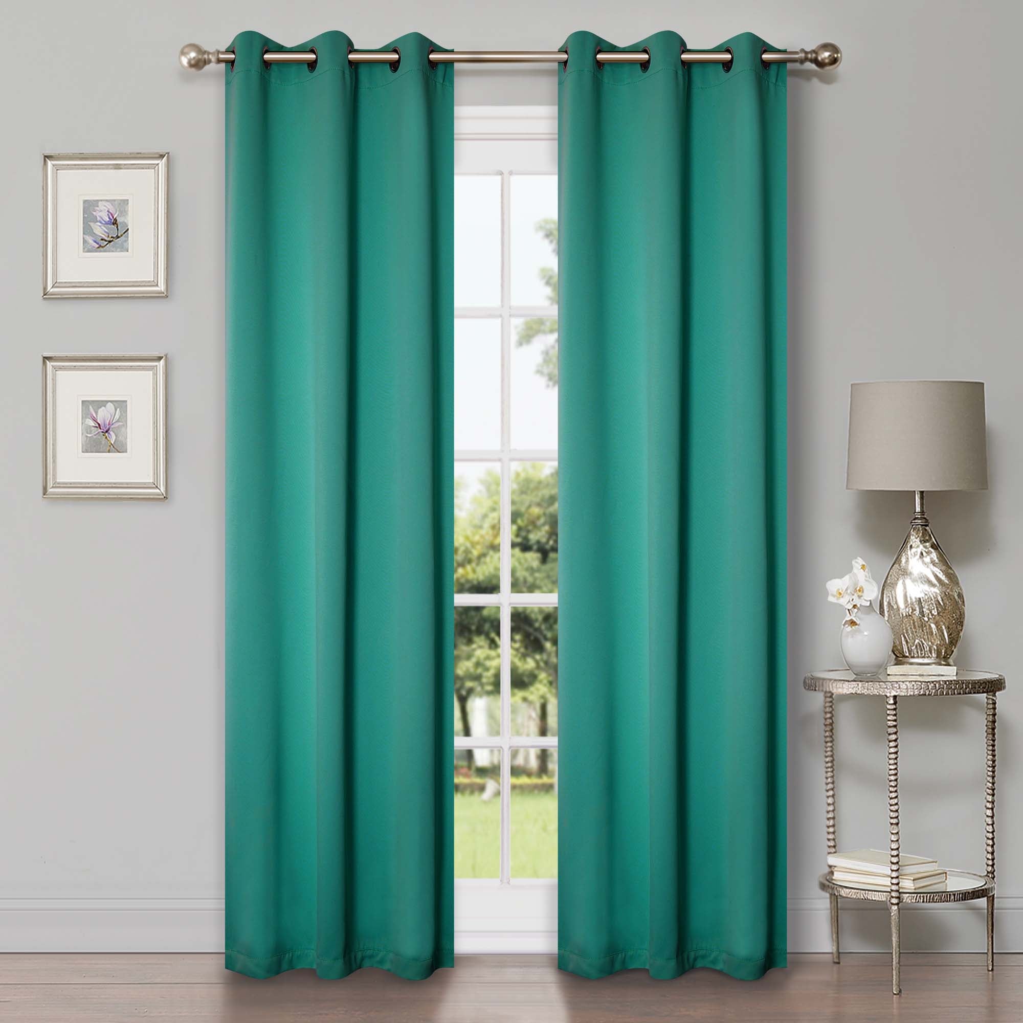 Solid Classic Modern Grommet Blackout Curtain Set - Omnigoodsstore
