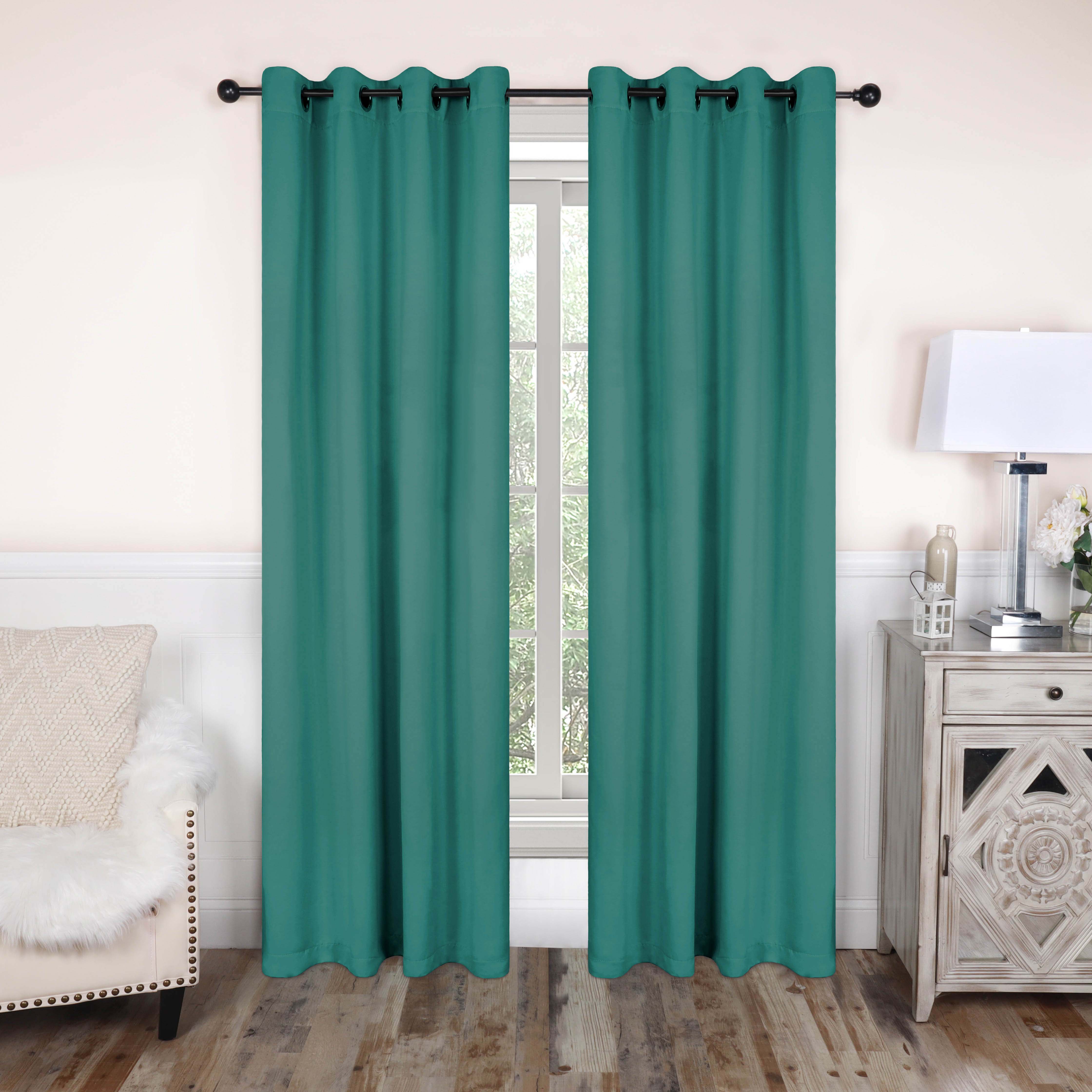 Solid Classic Modern Grommet Blackout Curtain Set - Omnigoodsstore
