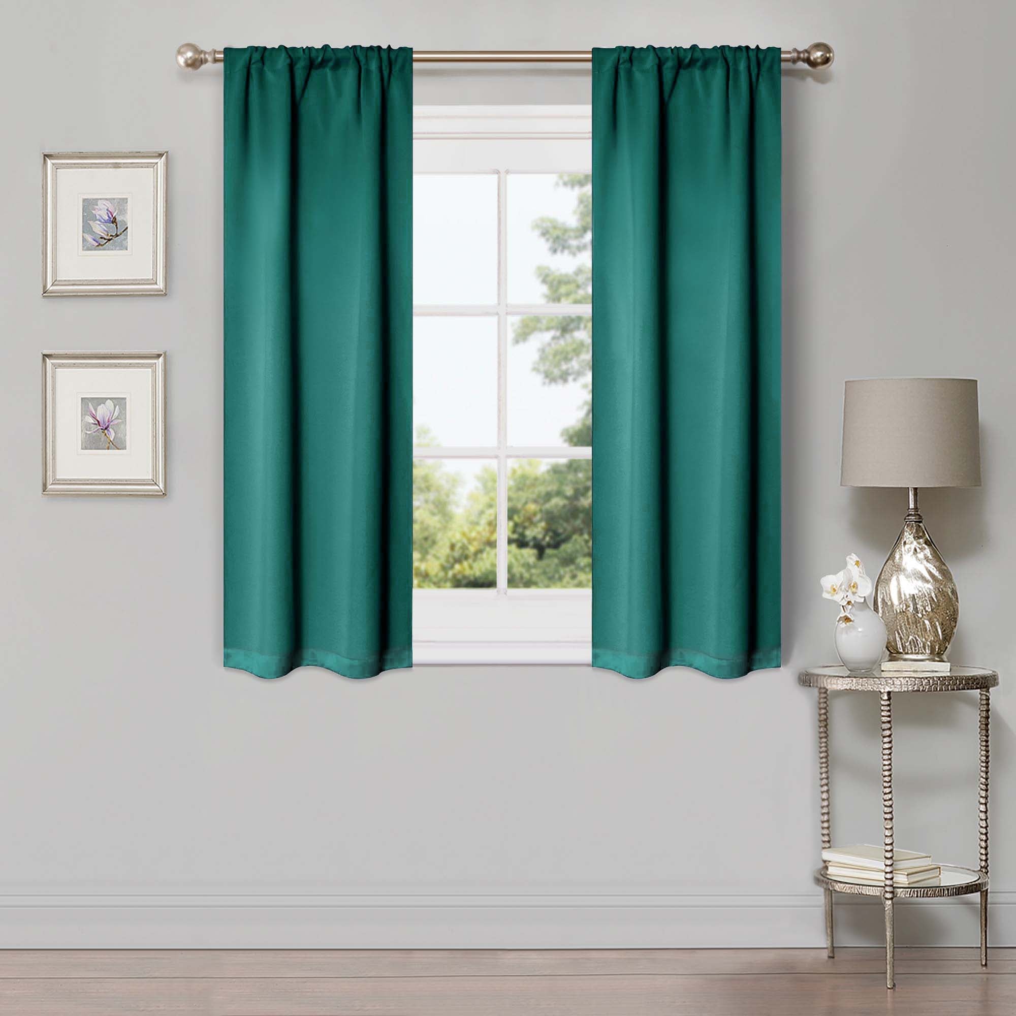 Solid Classic Modern Rod Pocket Blackout Curtain Set - Omnigoodsstore