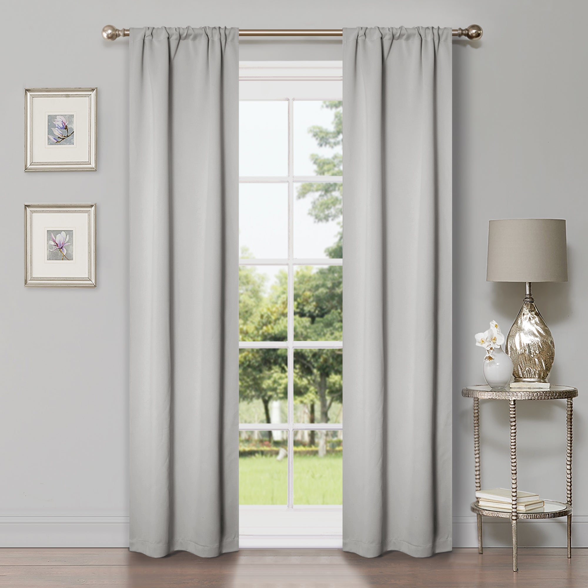 Solid Classic Modern Rod Pocket Blackout Curtain Set - Omnigoodsstore
