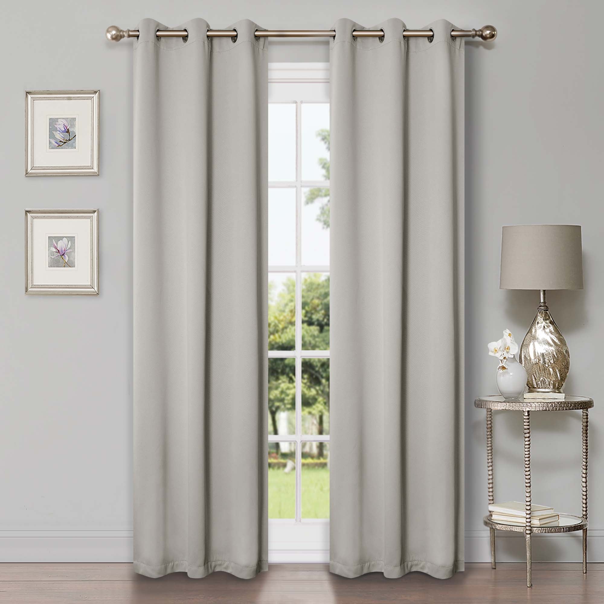 Solid Classic Modern Grommet Blackout Curtain Set - Omnigoodsstore