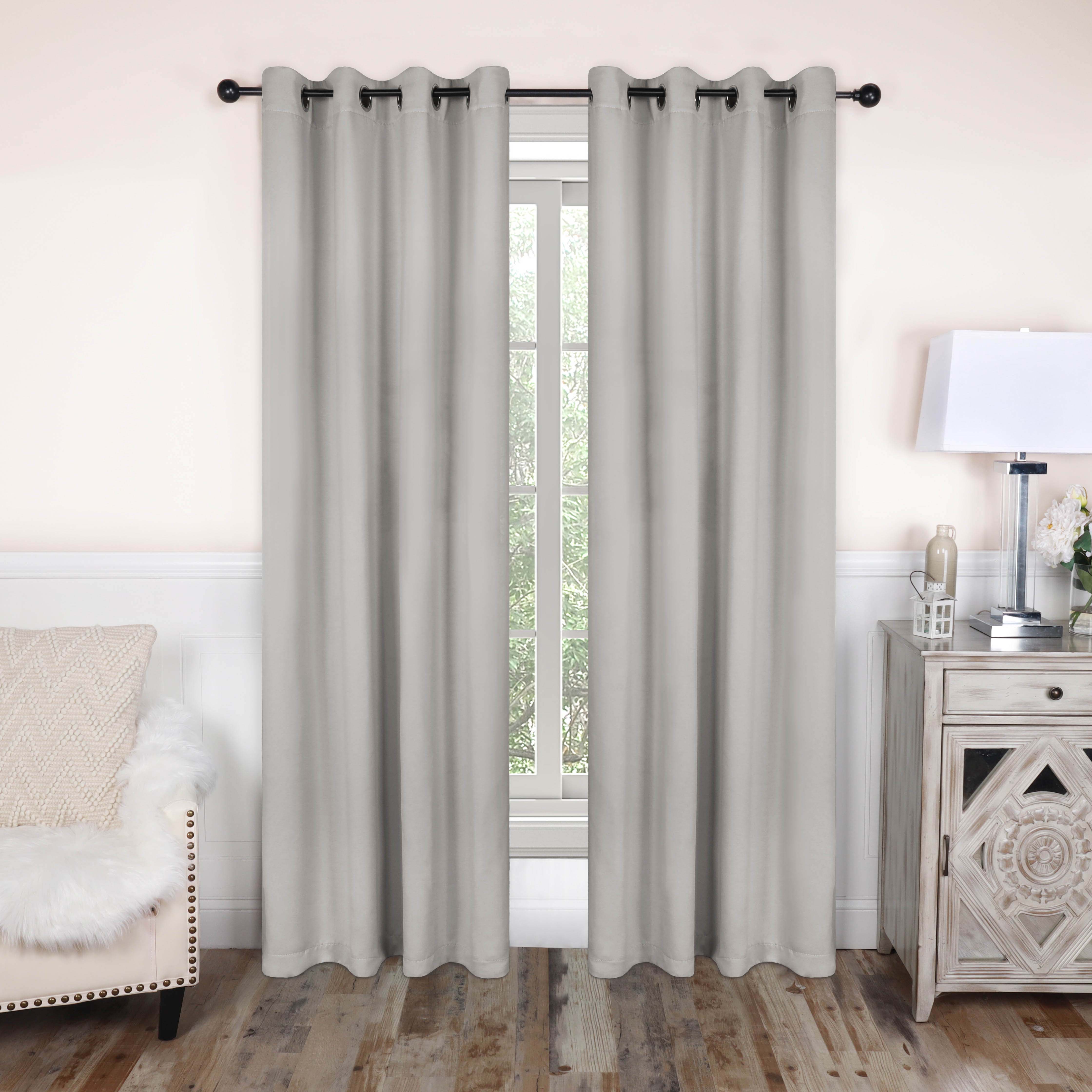 Solid Classic Modern Grommet Blackout Curtain Set - Omnigoodsstore