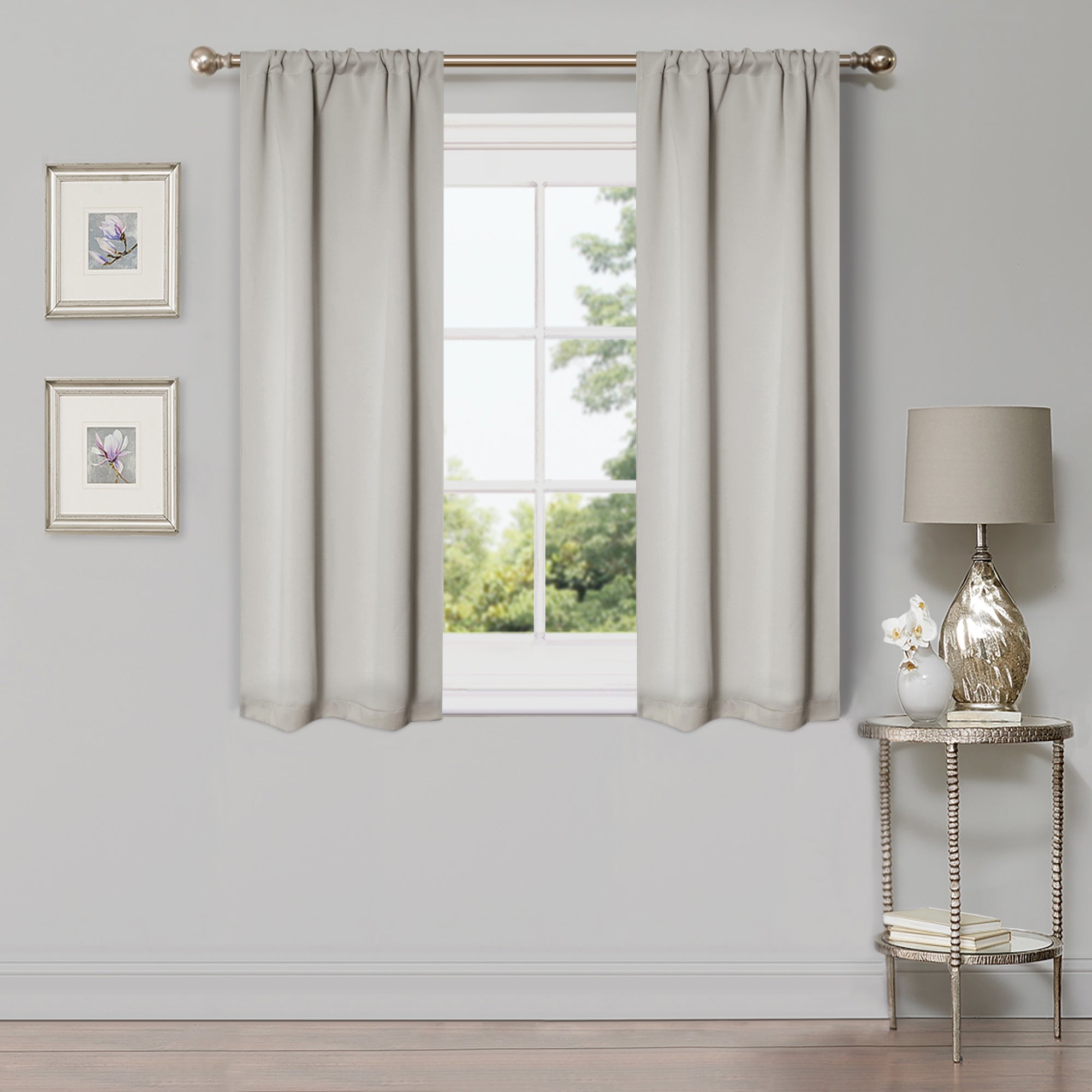 Solid Classic Modern Rod Pocket Blackout Curtain Set - Omnigoodsstore
