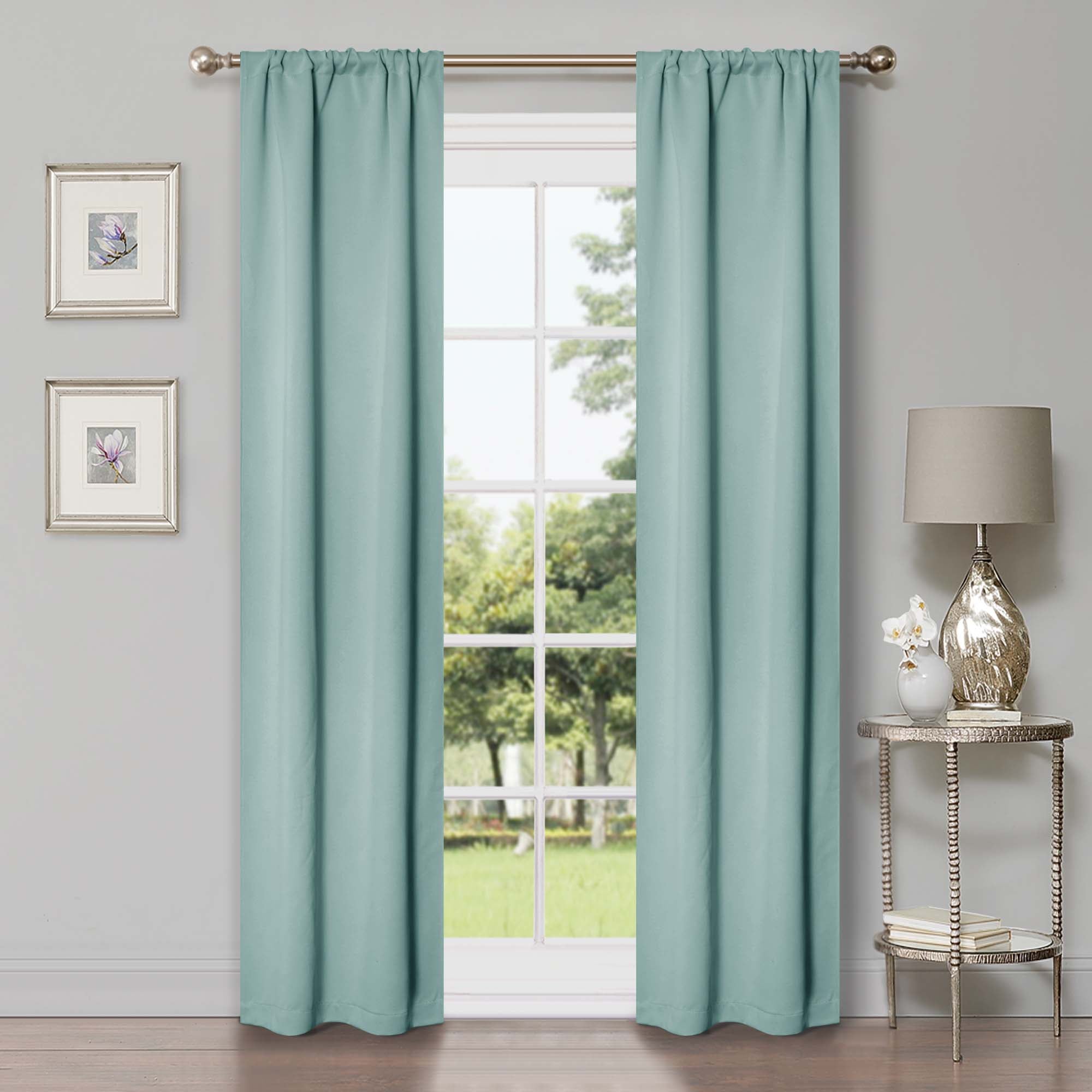 Solid Classic Modern Rod Pocket Blackout Curtain Set - Omnigoodsstore