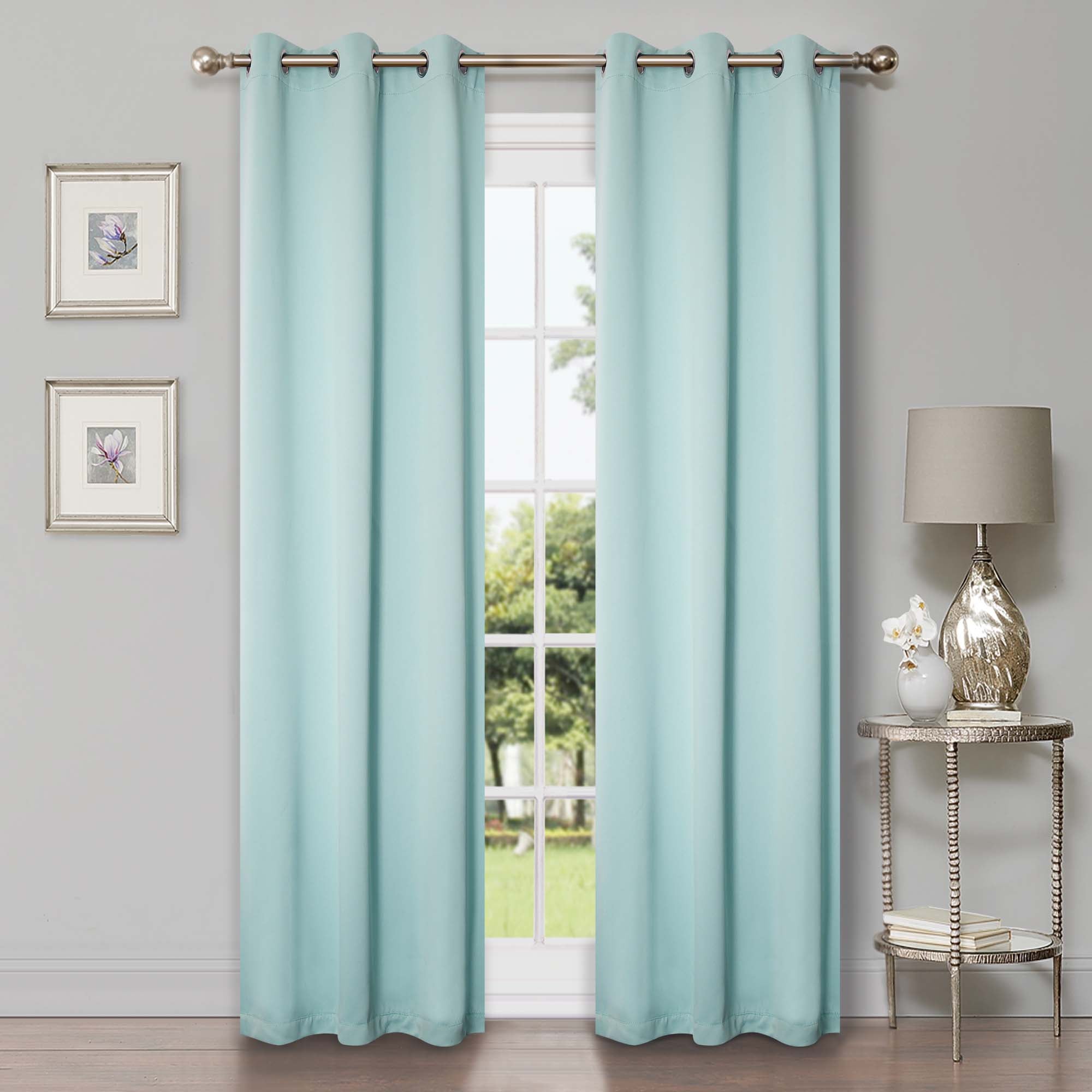 Solid Classic Modern Grommet Blackout Curtain Set - Omnigoodsstore