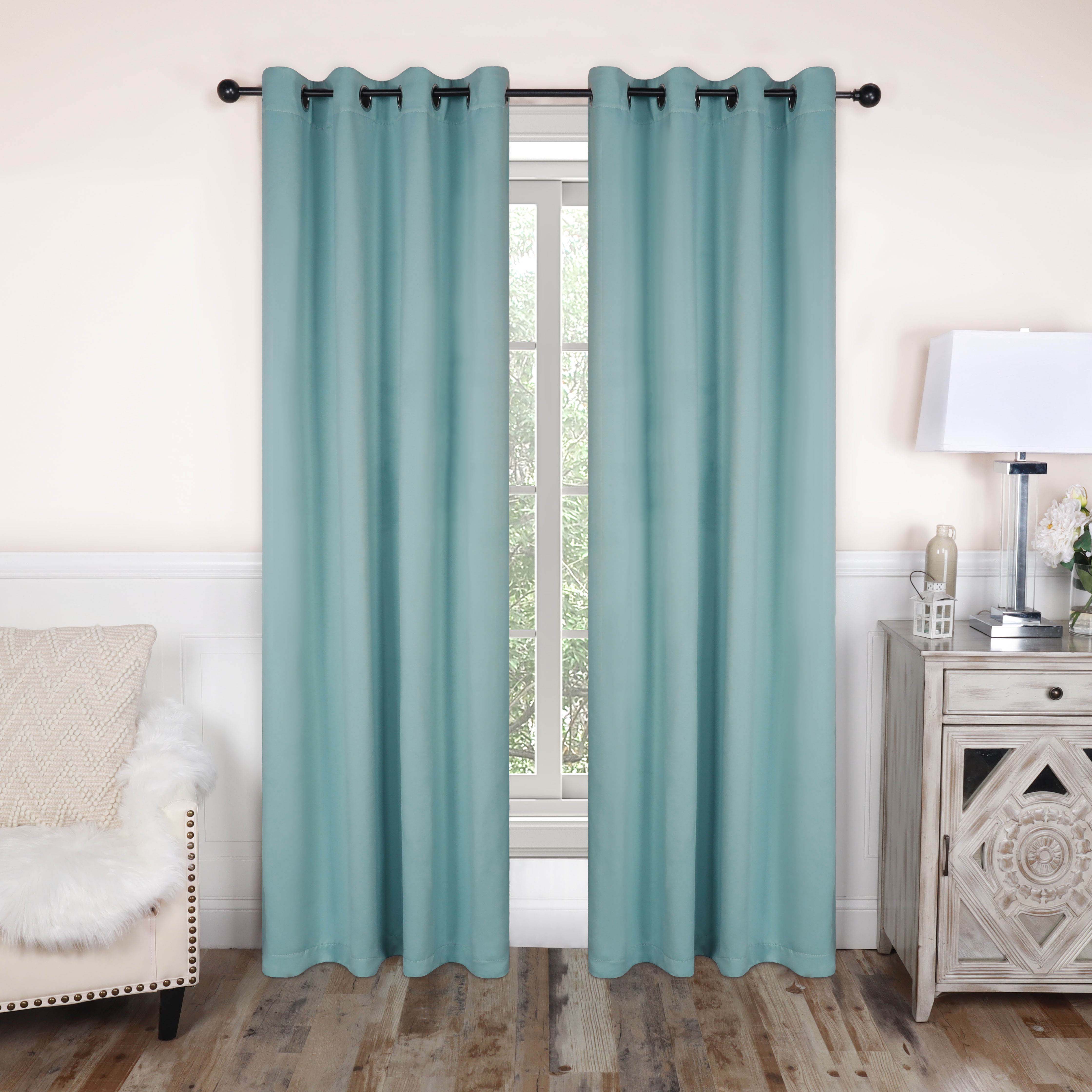 Solid Classic Modern Grommet Blackout Curtain Set - Omnigoodsstore