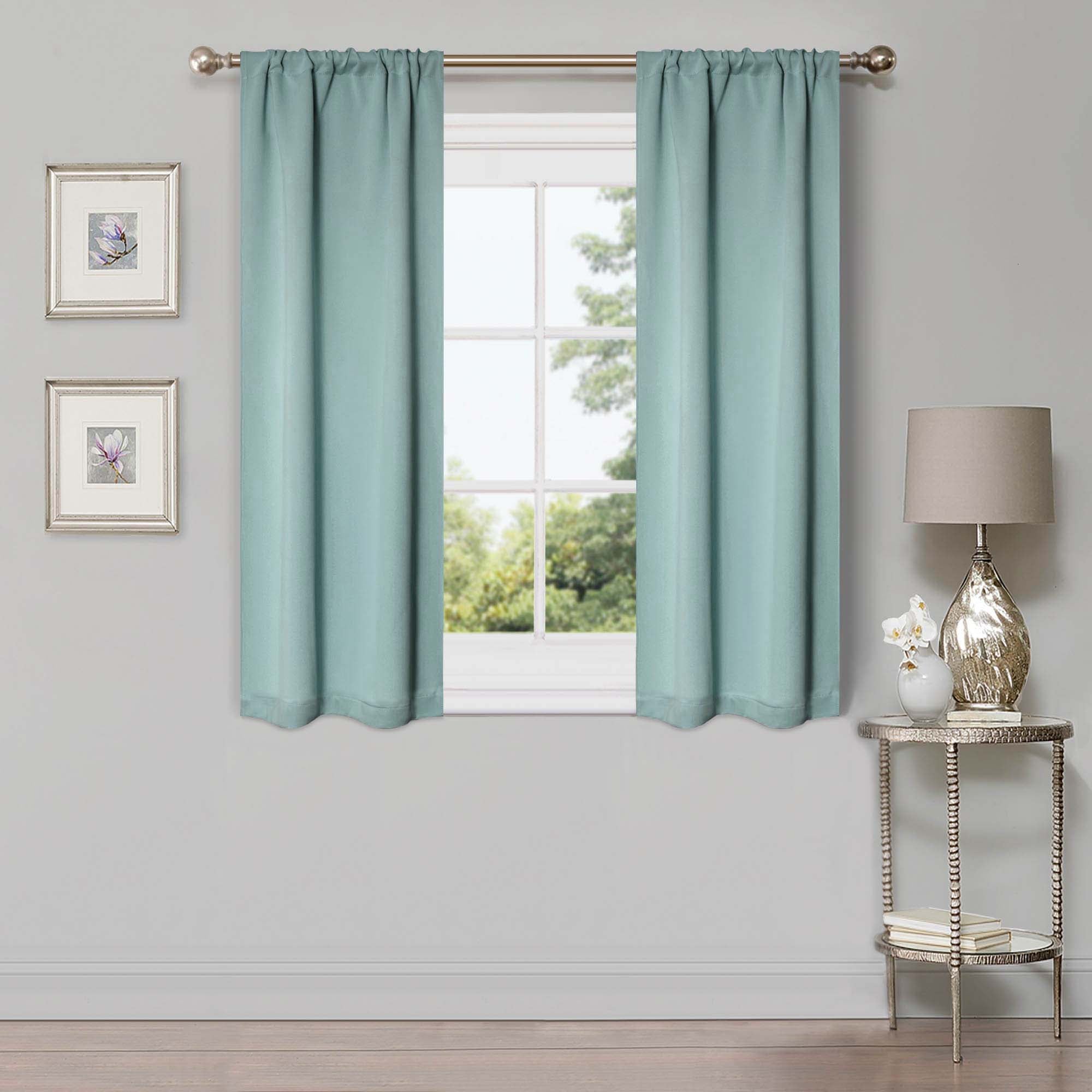 Solid Classic Modern Rod Pocket Blackout Curtain Set - Omnigoodsstore