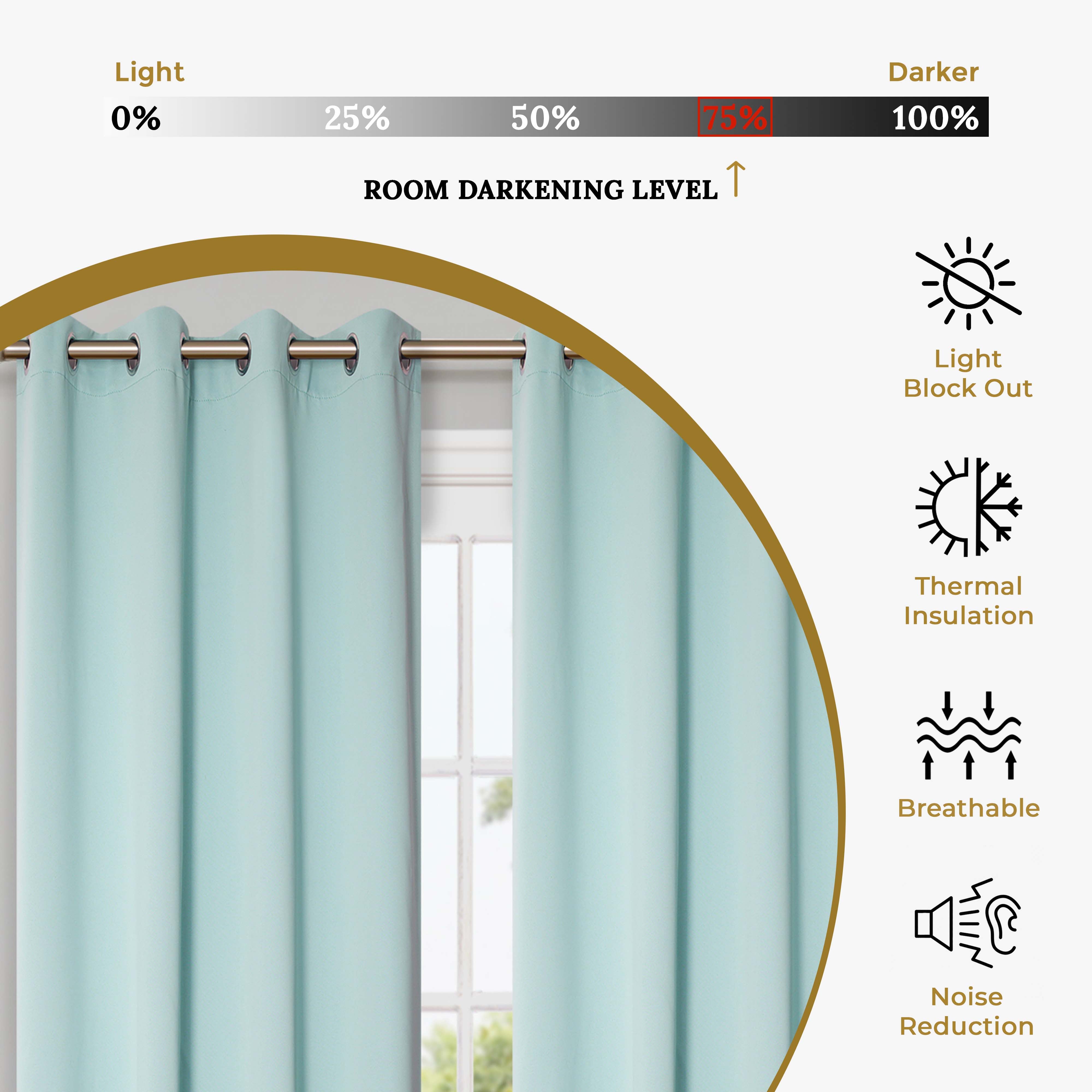 Solid Classic Modern Grommet Blackout Curtain Set - Omnigoodsstore