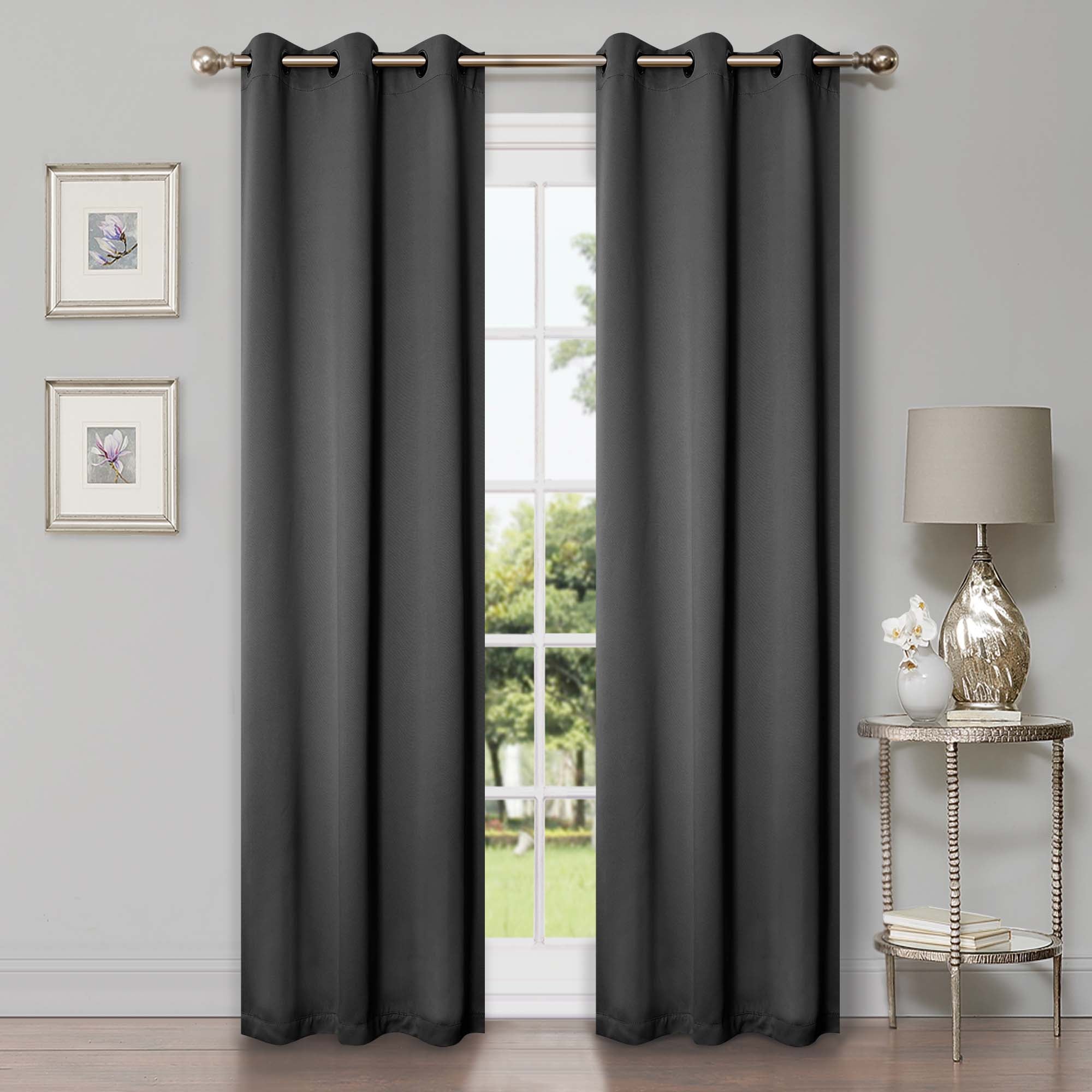 Solid Classic Modern Grommet Blackout Curtain Set - Omnigoodsstore