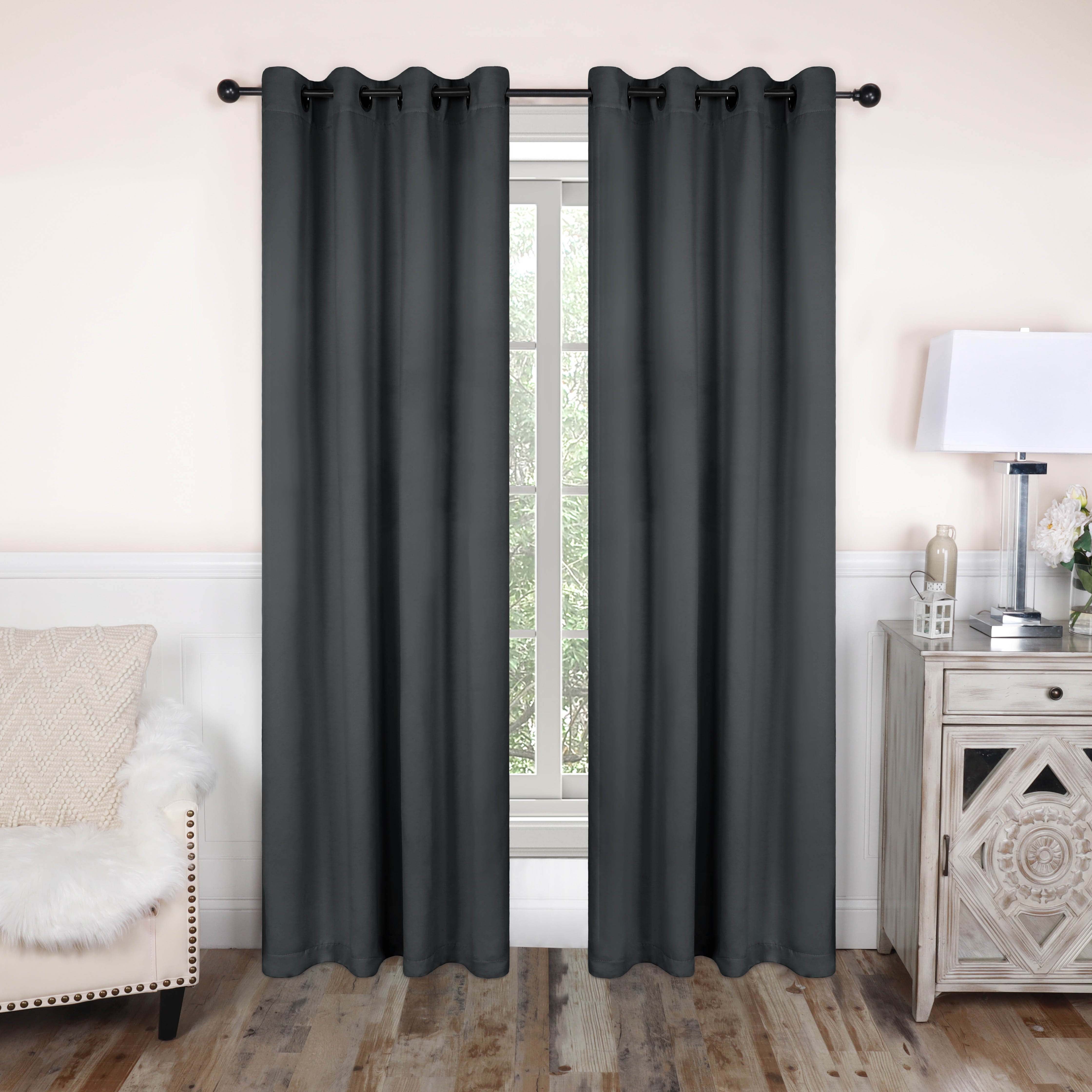 Solid Classic Modern Grommet Blackout Curtain Set - Omnigoodsstore