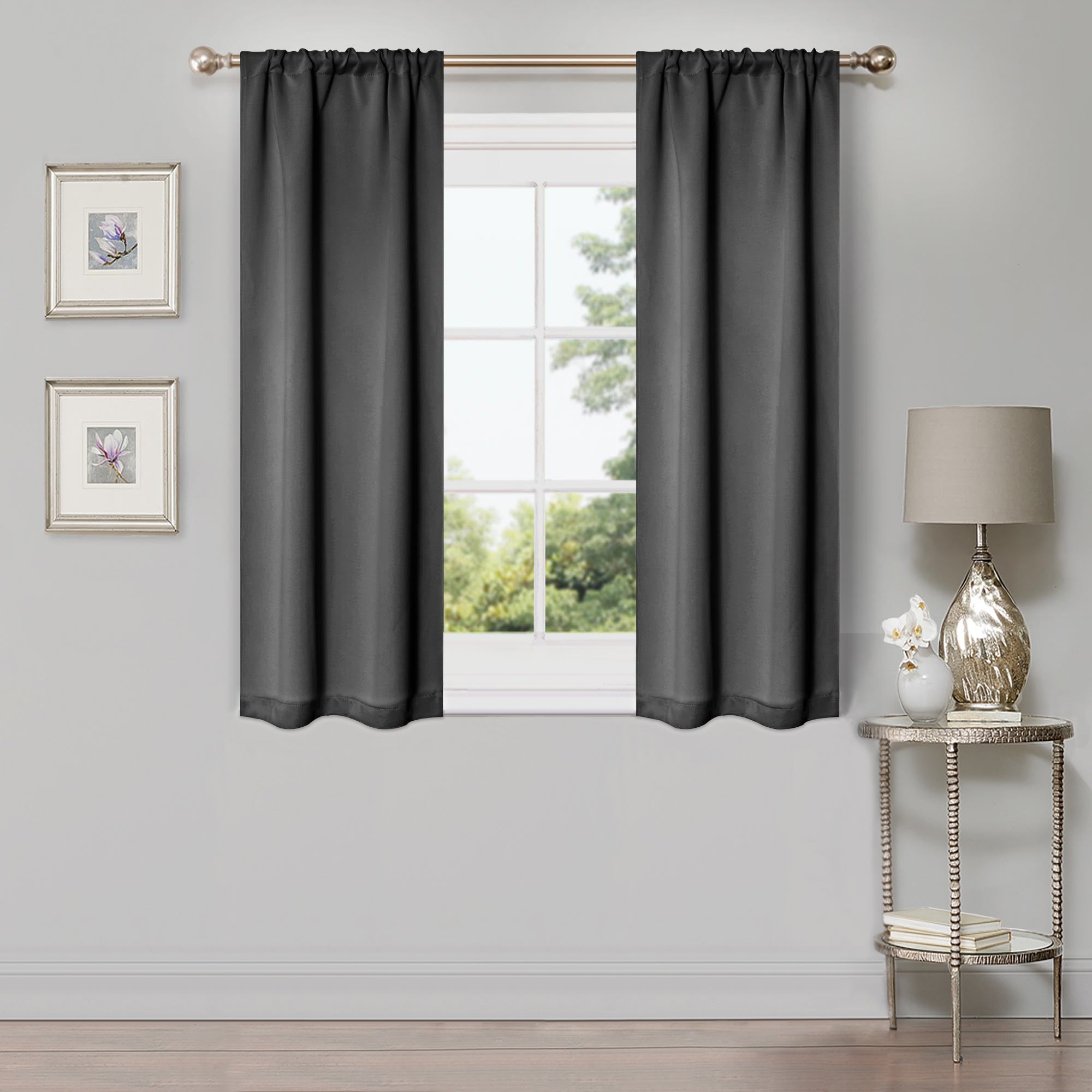 Solid Classic Modern Rod Pocket Blackout Curtain Set - Omnigoodsstore