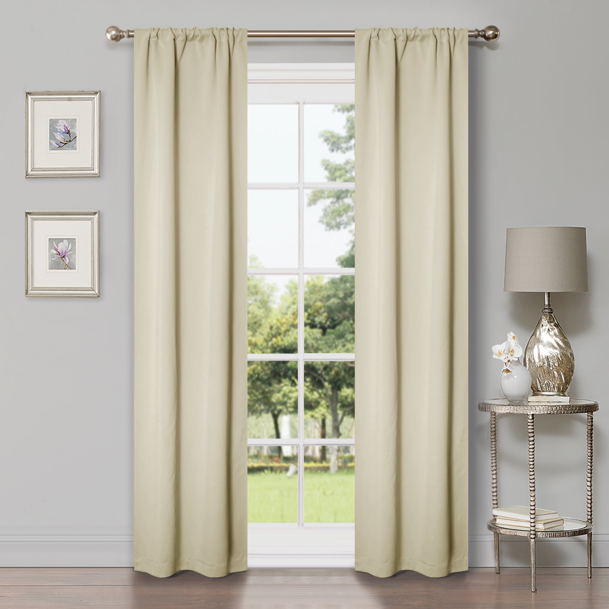 Solid Classic Modern Rod Pocket Blackout Curtain Set - Omnigoodsstore