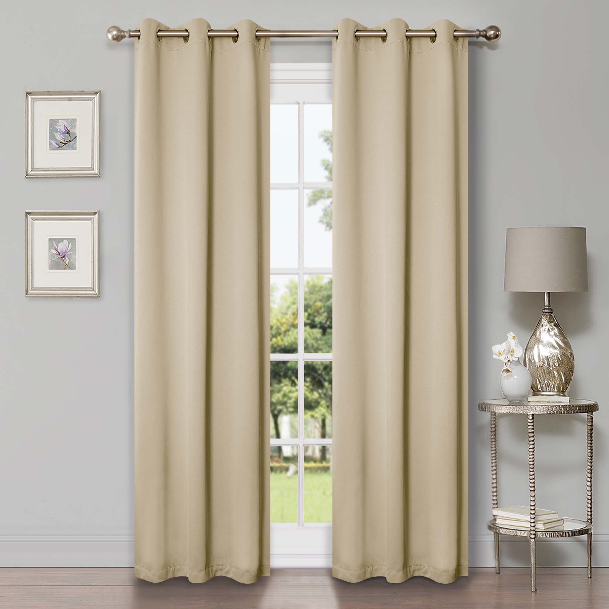 Solid Classic Modern Grommet Blackout Curtain Set - Omnigoodsstore