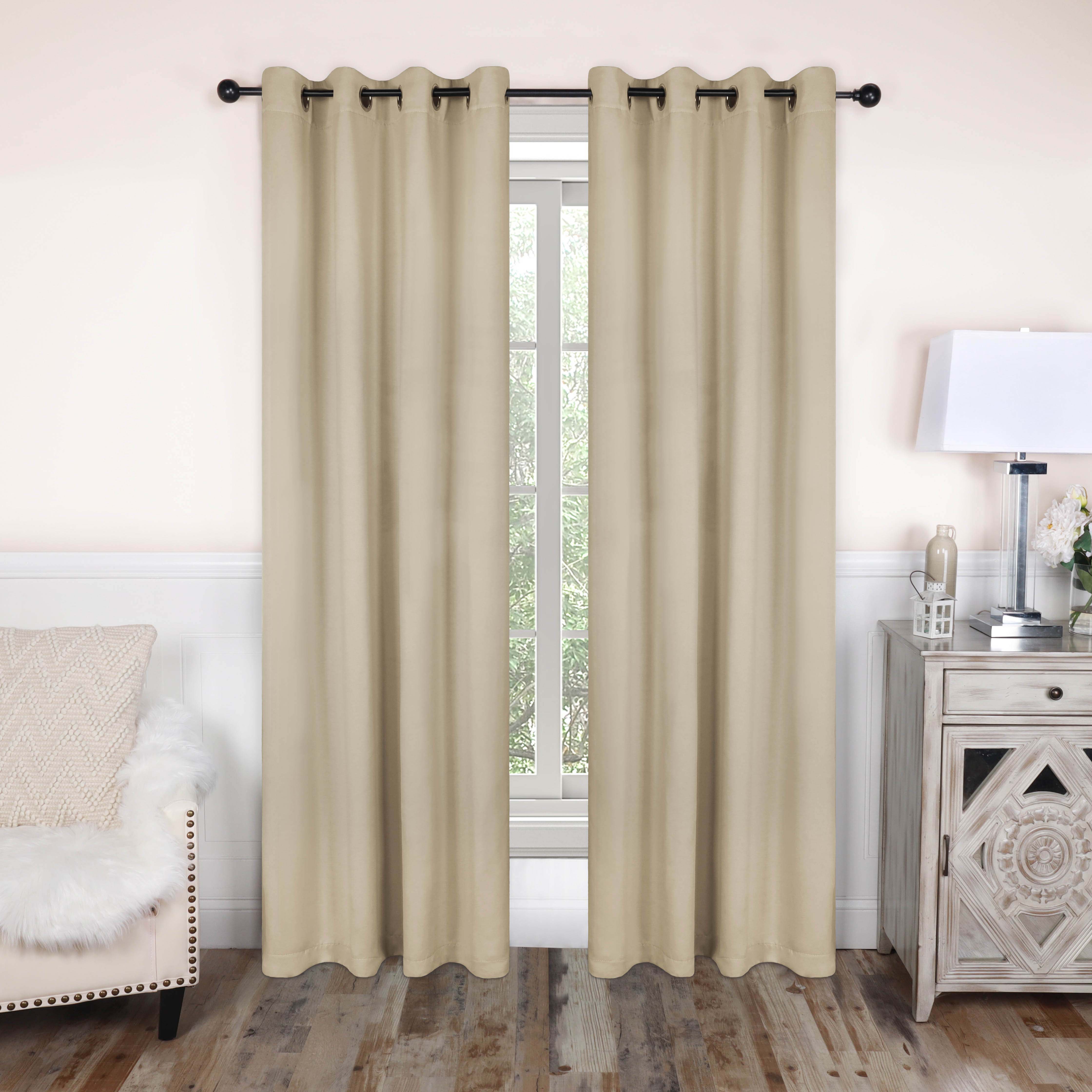 Solid Classic Modern Grommet Blackout Curtain Set - Omnigoodsstore