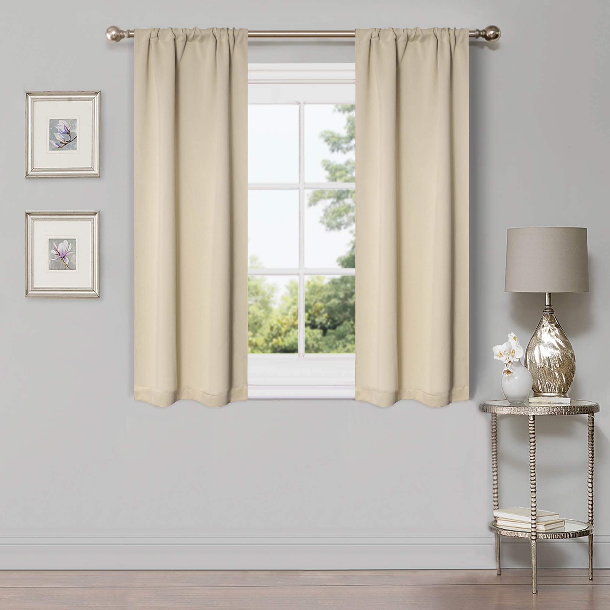 Solid Classic Modern Rod Pocket Blackout Curtain Set - Omnigoodsstore