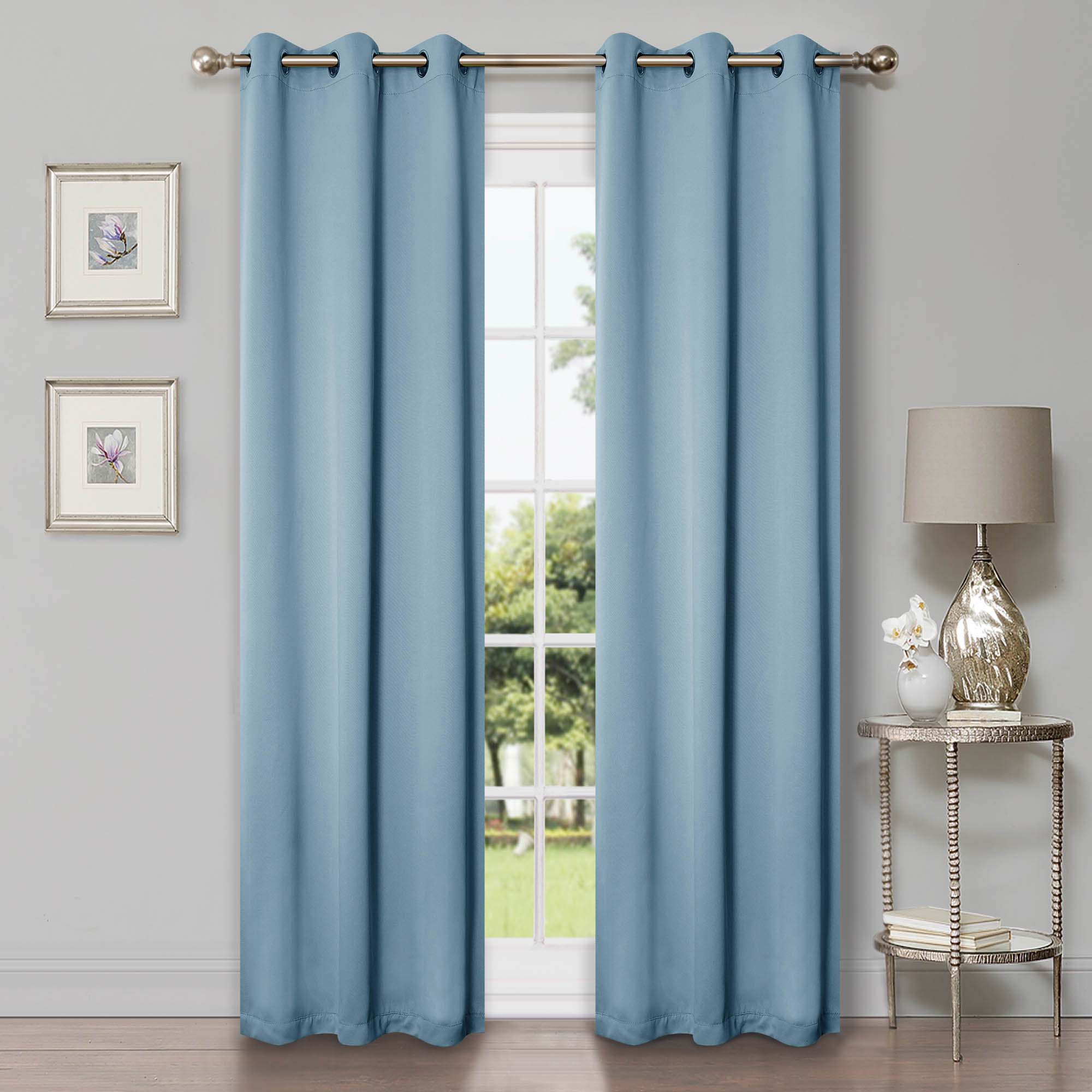 Solid Classic Modern Grommet Blackout Curtain Set - Omnigoodsstore