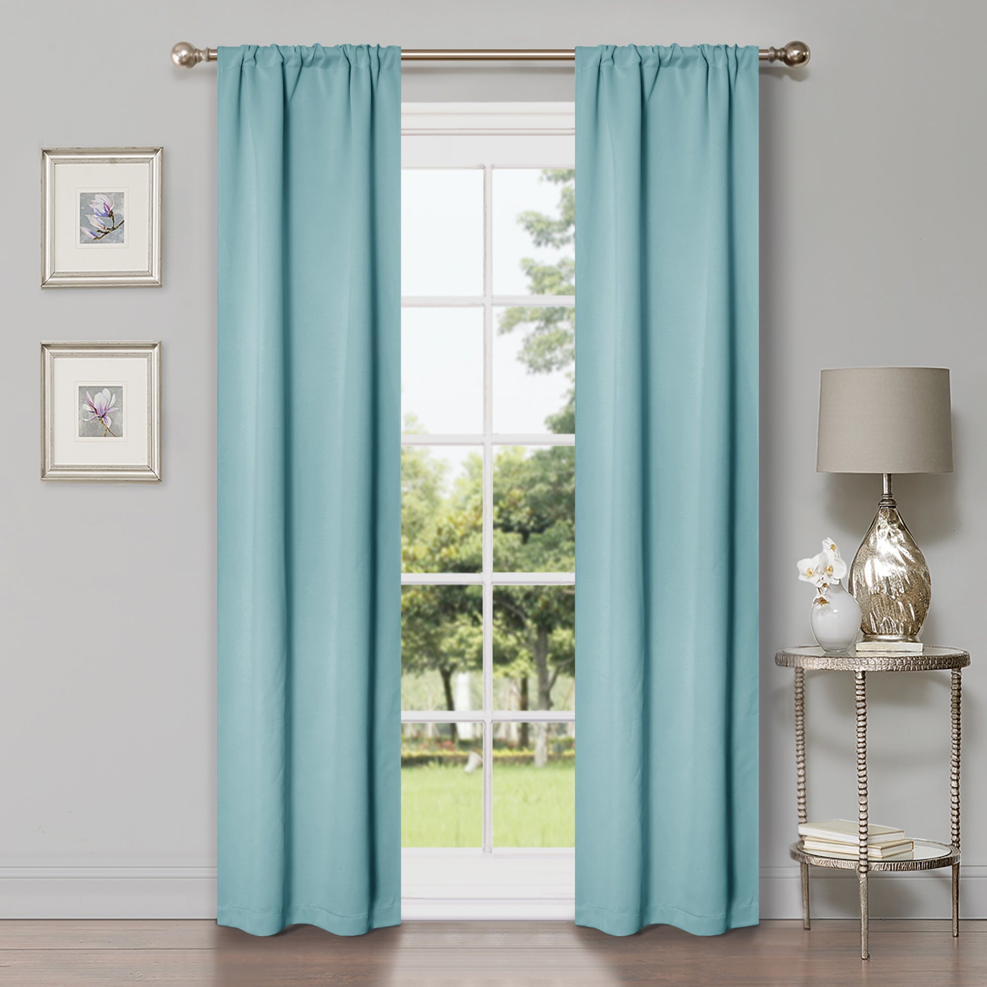 Solid Classic Modern Rod Pocket Blackout Curtain Set - Omnigoodsstore