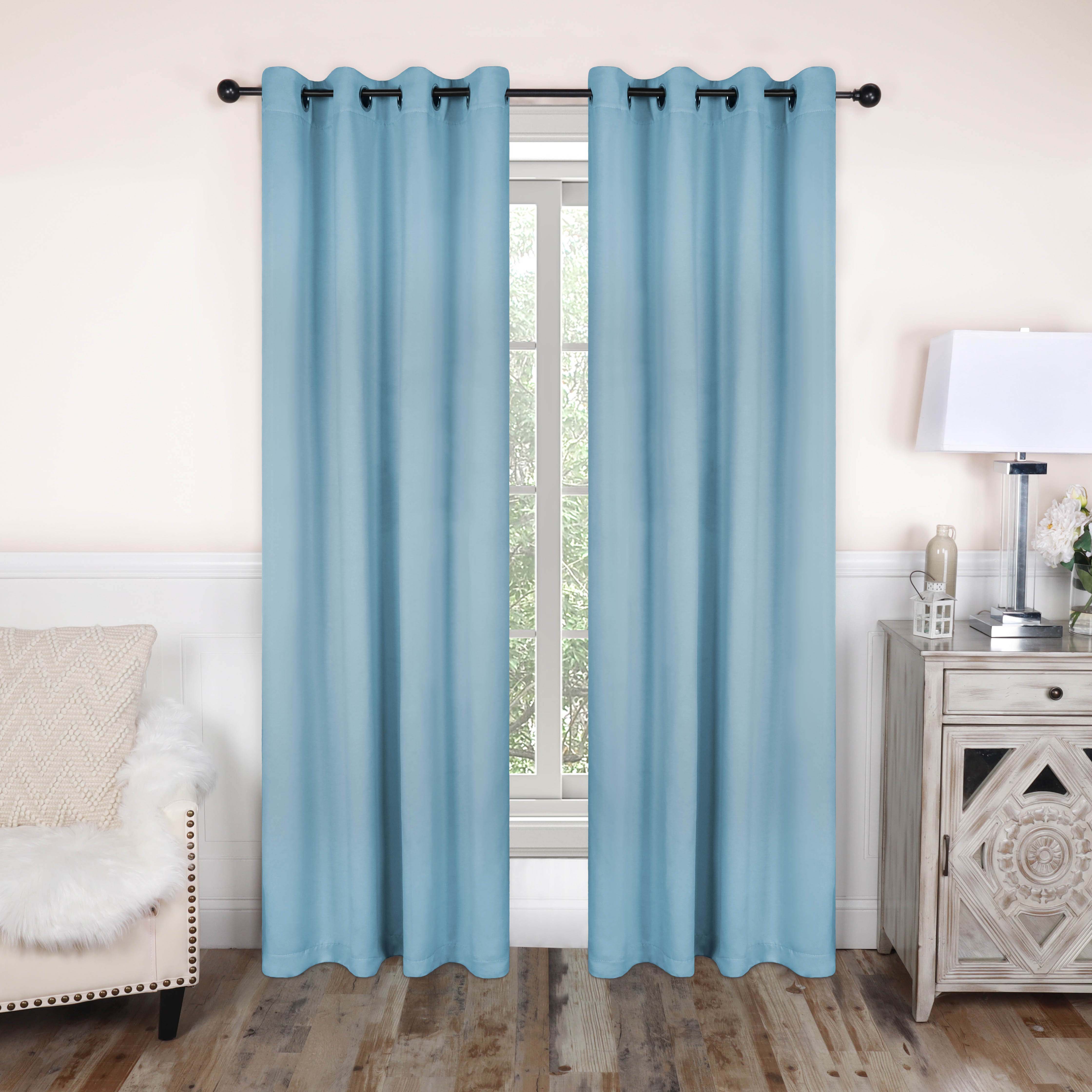 Solid Classic Modern Grommet Blackout Curtain Set - Omnigoodsstore