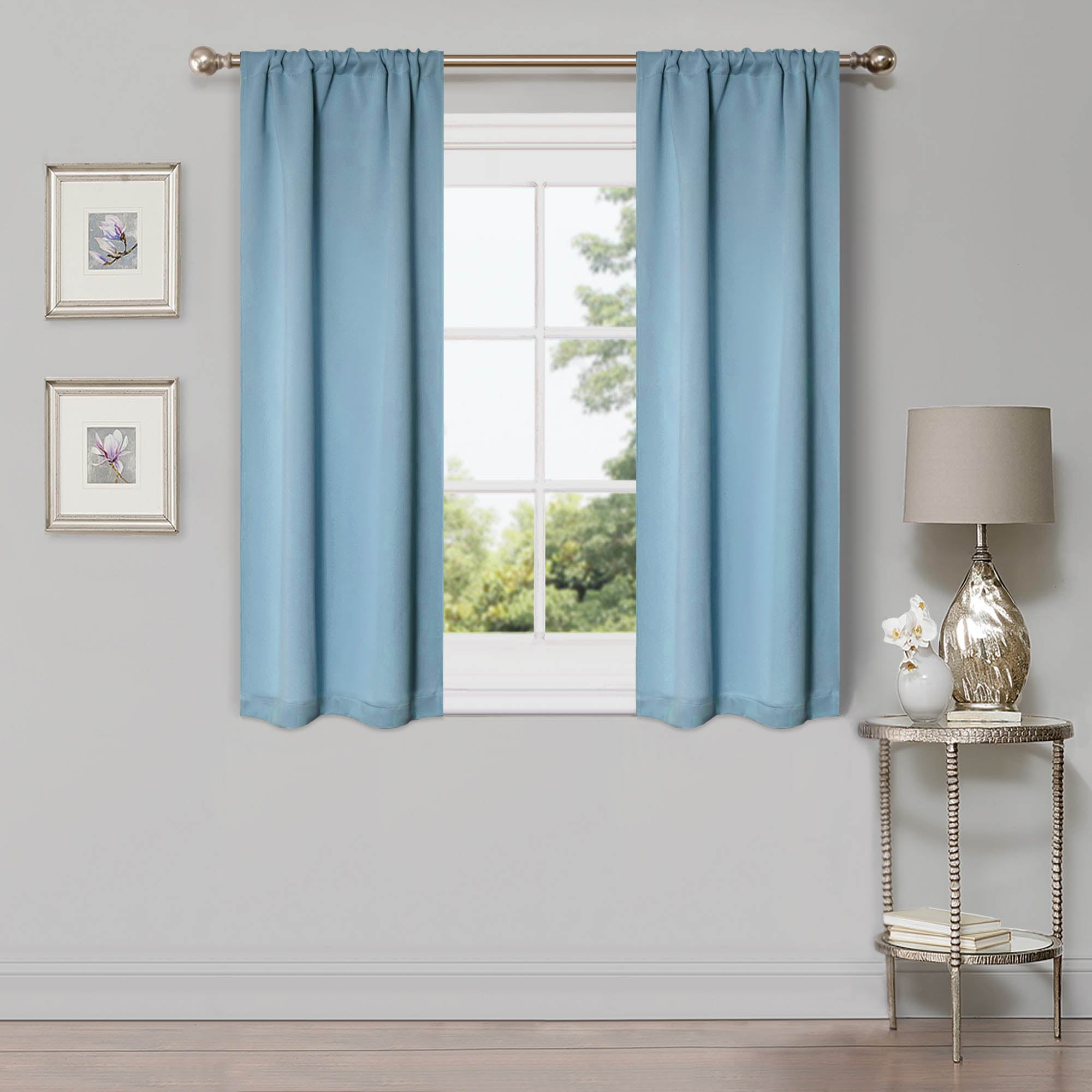 Solid Classic Modern Rod Pocket Blackout Curtain Set - Omnigoodsstore