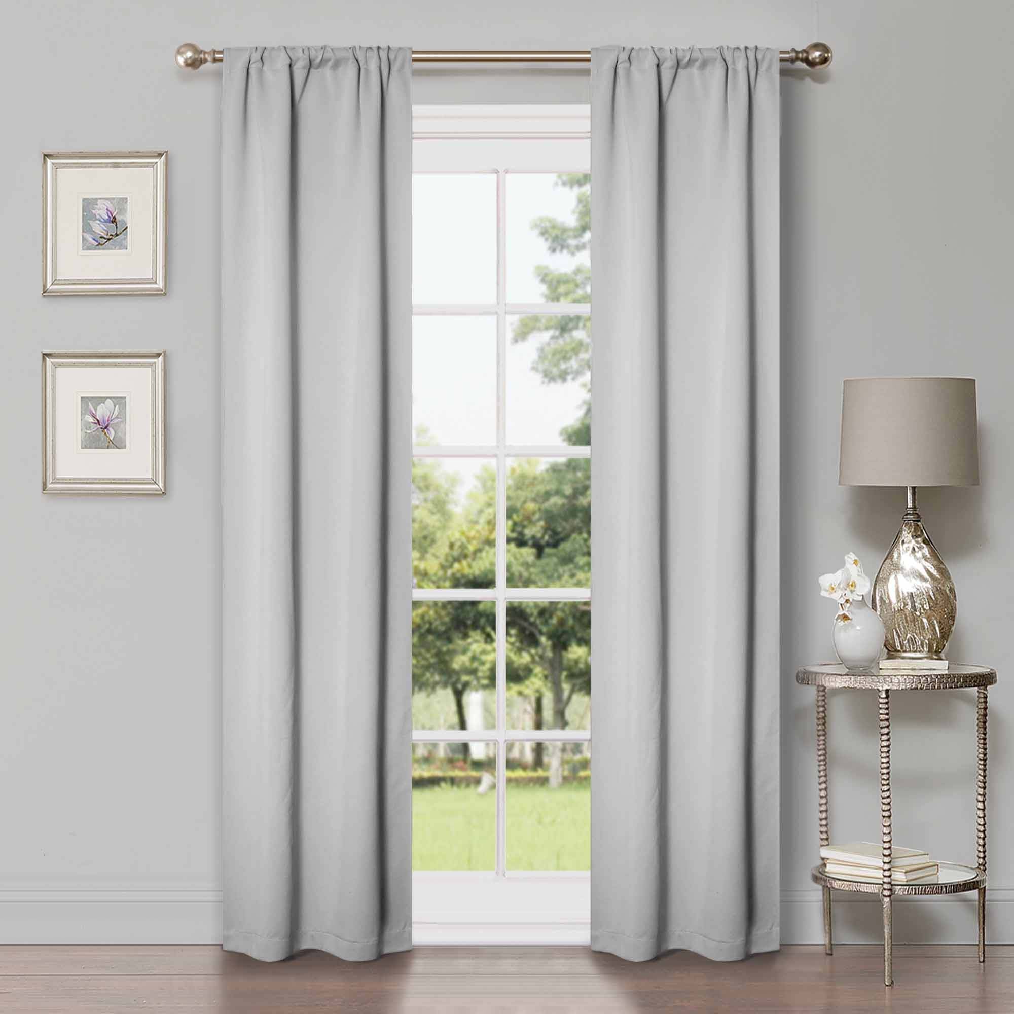 Solid Classic Modern Rod Pocket Blackout Curtain Set - Omnigoodsstore