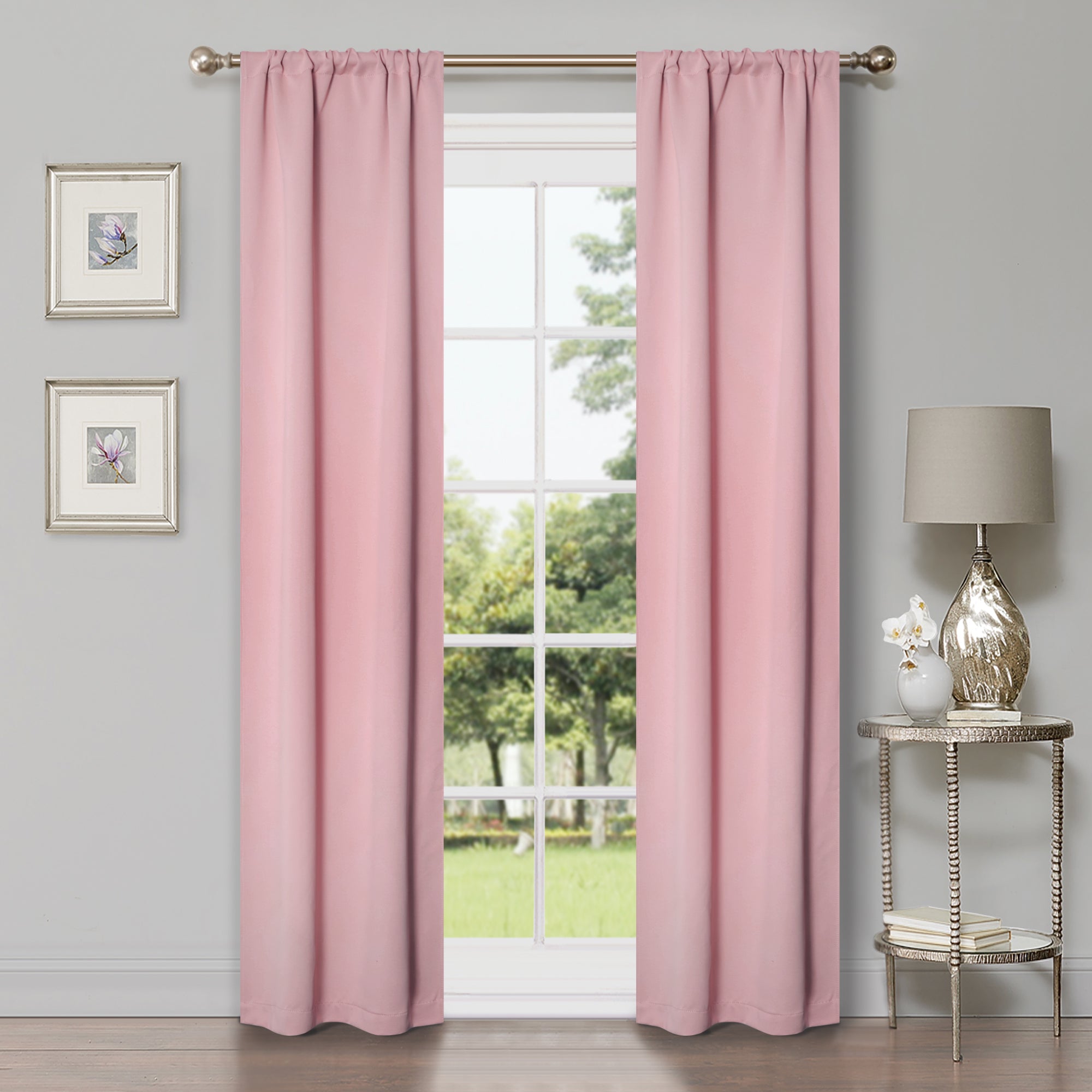 Solid Classic Modern Rod Pocket Blackout Curtain Set - Omnigoodsstore