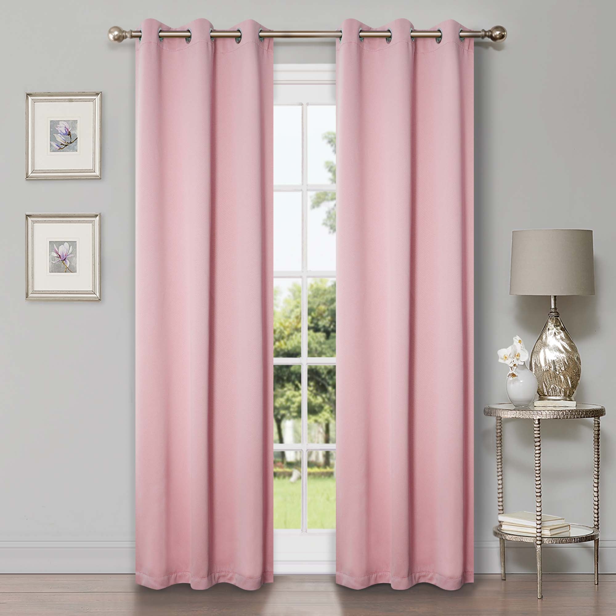 Solid Classic Modern Grommet Blackout Curtain Set - Omnigoodsstore