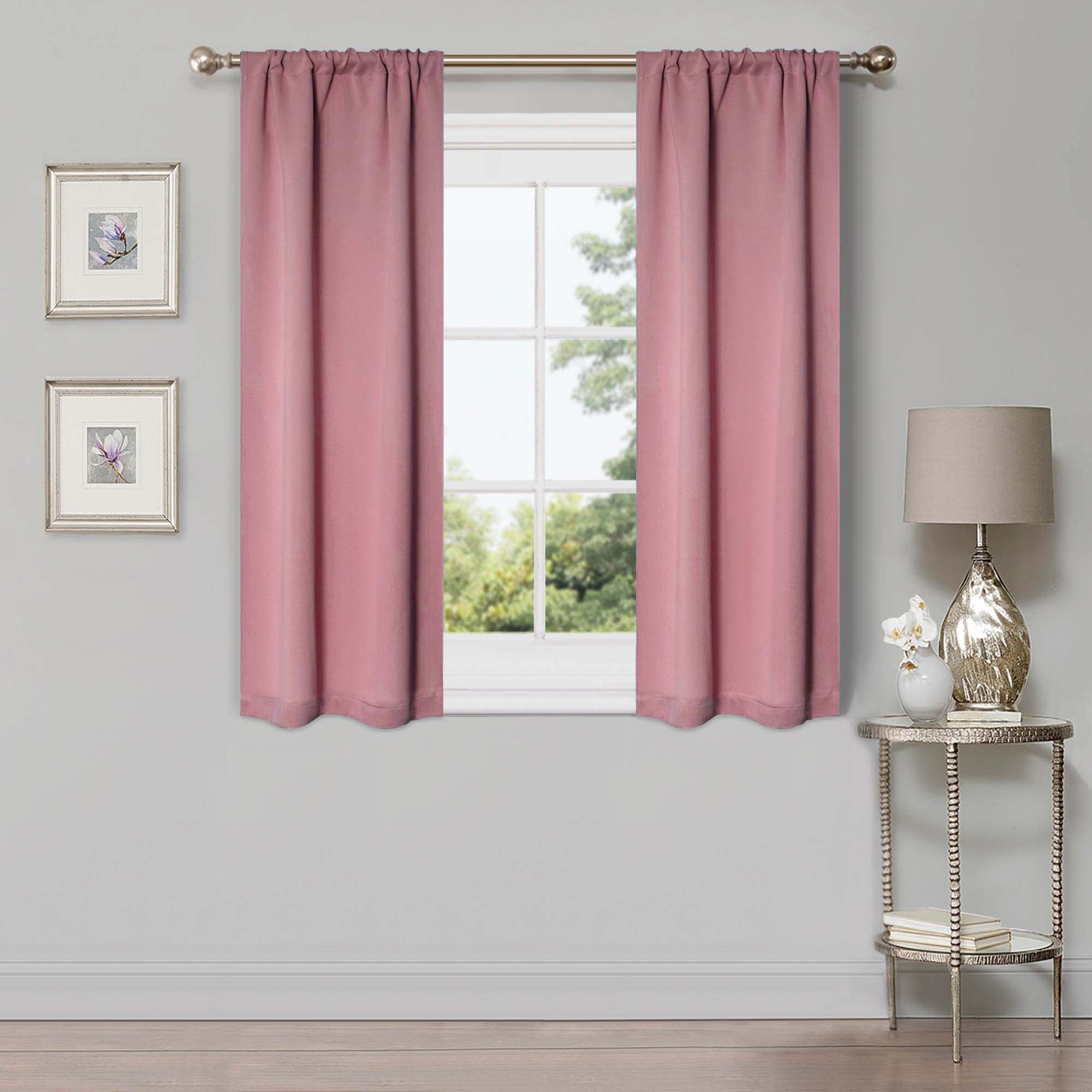 Solid Classic Modern Rod Pocket Blackout Curtain Set - Omnigoodsstore