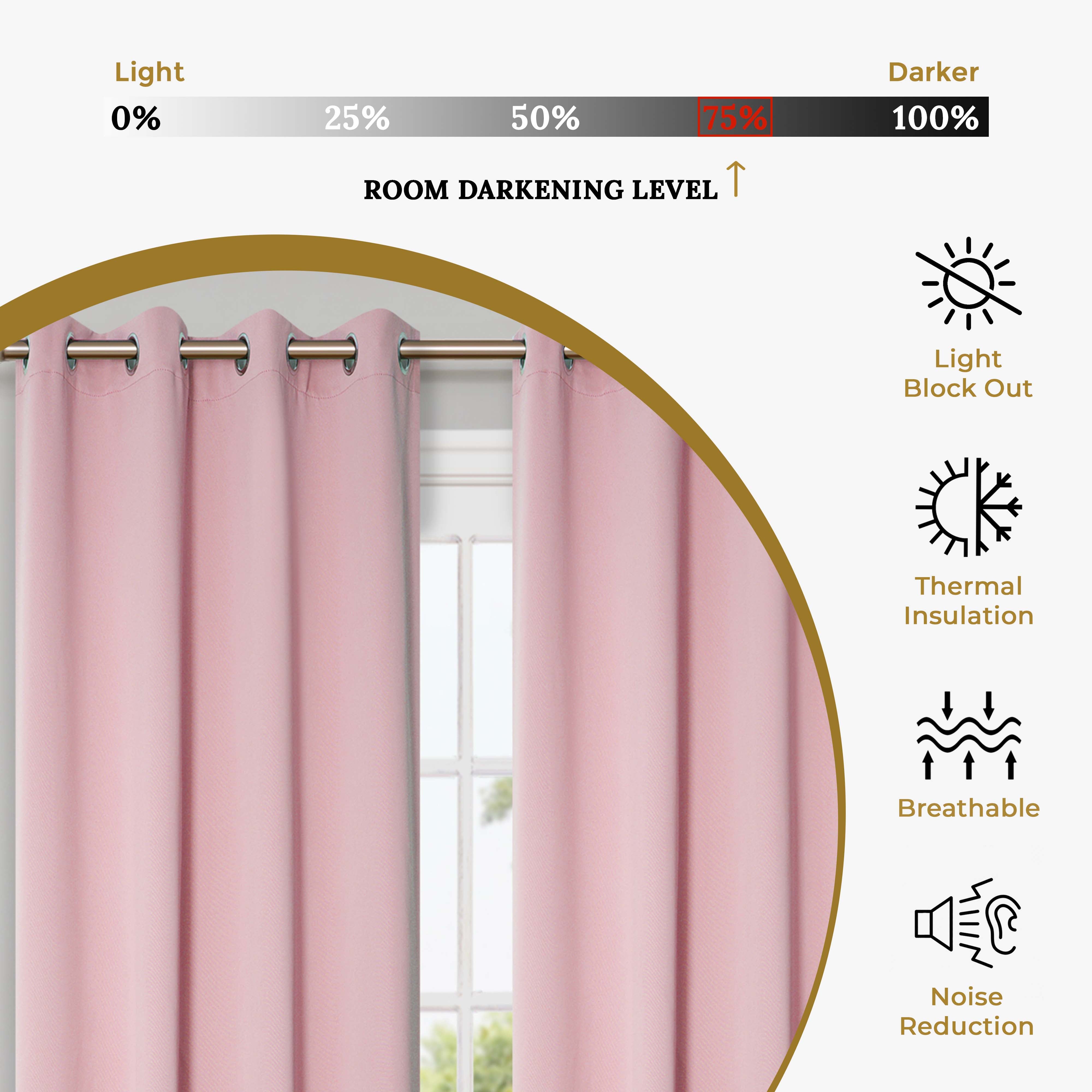 Solid Classic Modern Grommet Blackout Curtain Set - Omnigoodsstore