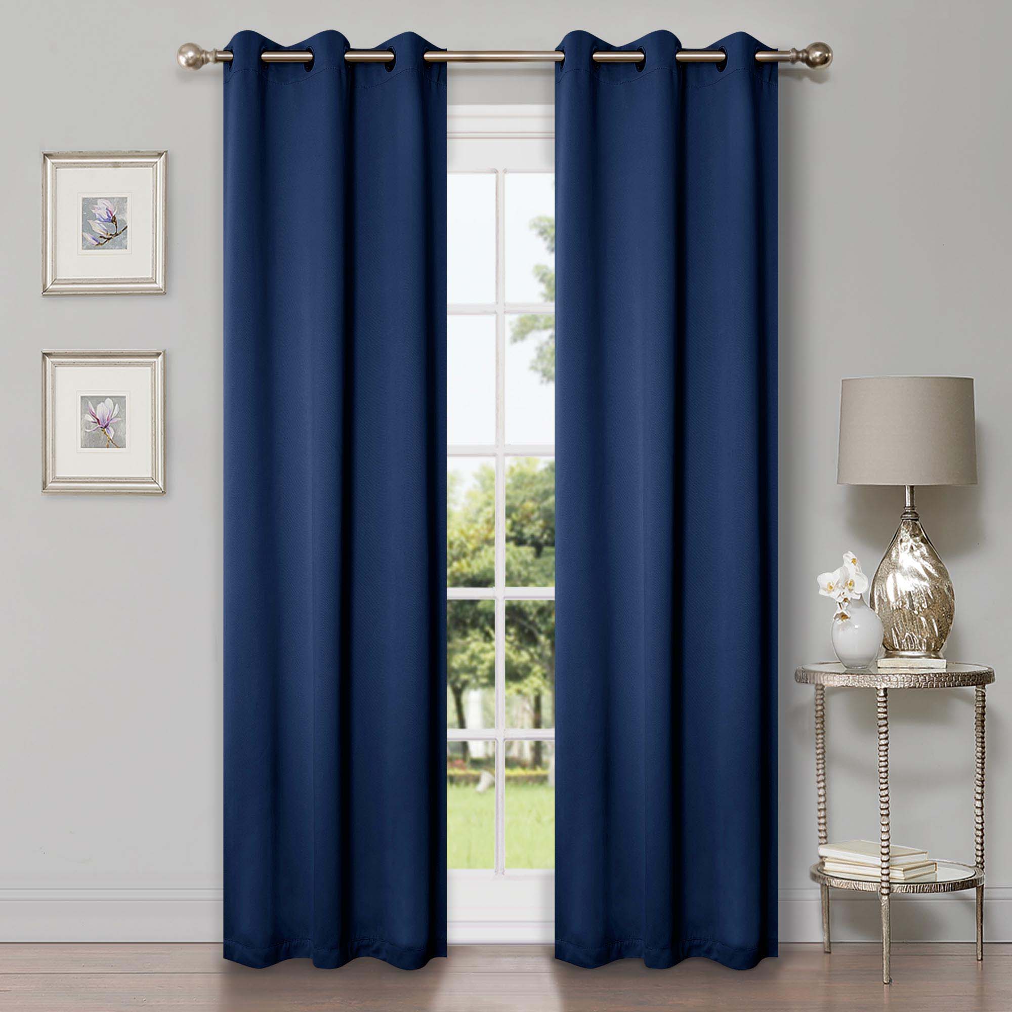 Solid Classic Modern Grommet Blackout Curtain Set - Omnigoodsstore