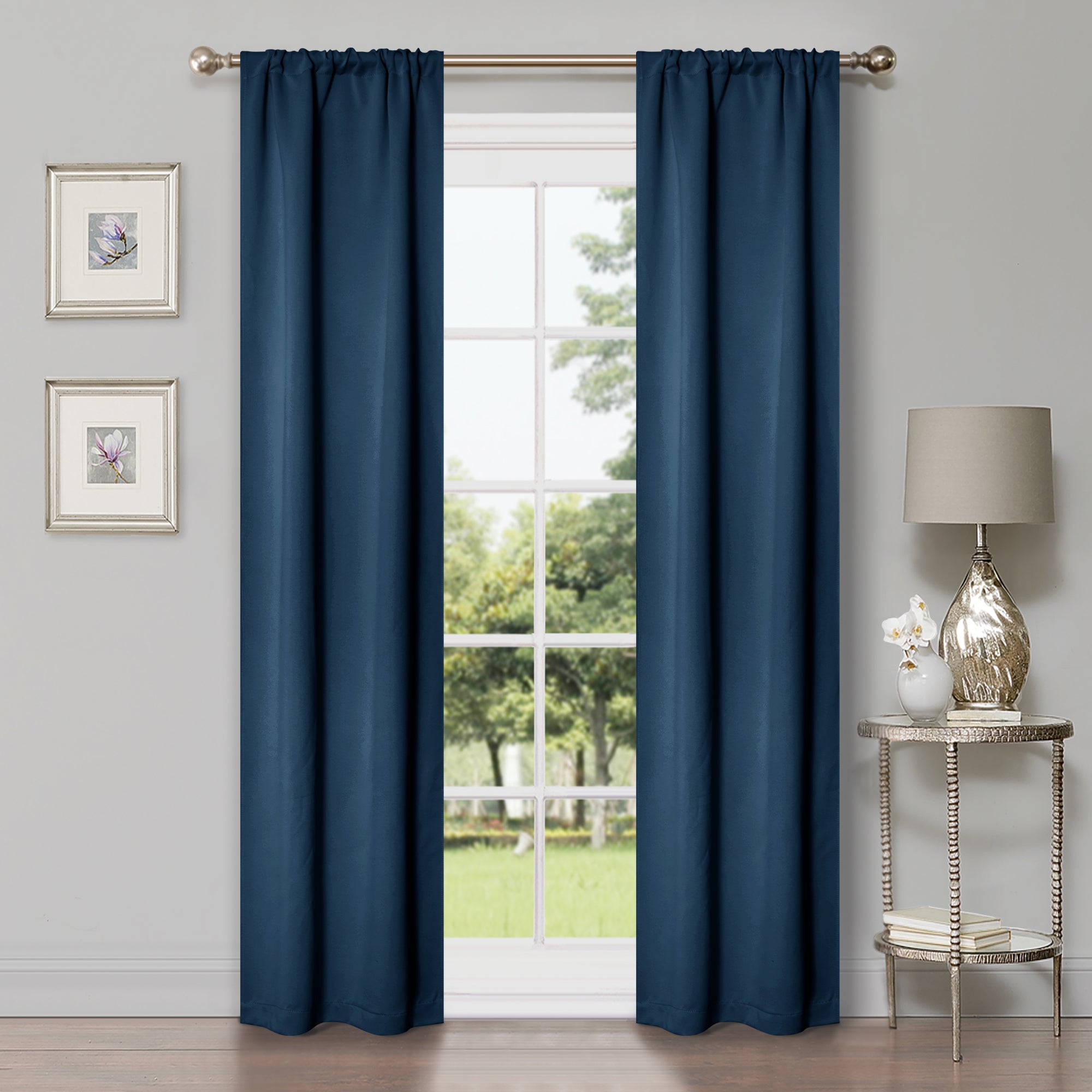 Solid Classic Modern Rod Pocket Blackout Curtain Set - Omnigoodsstore