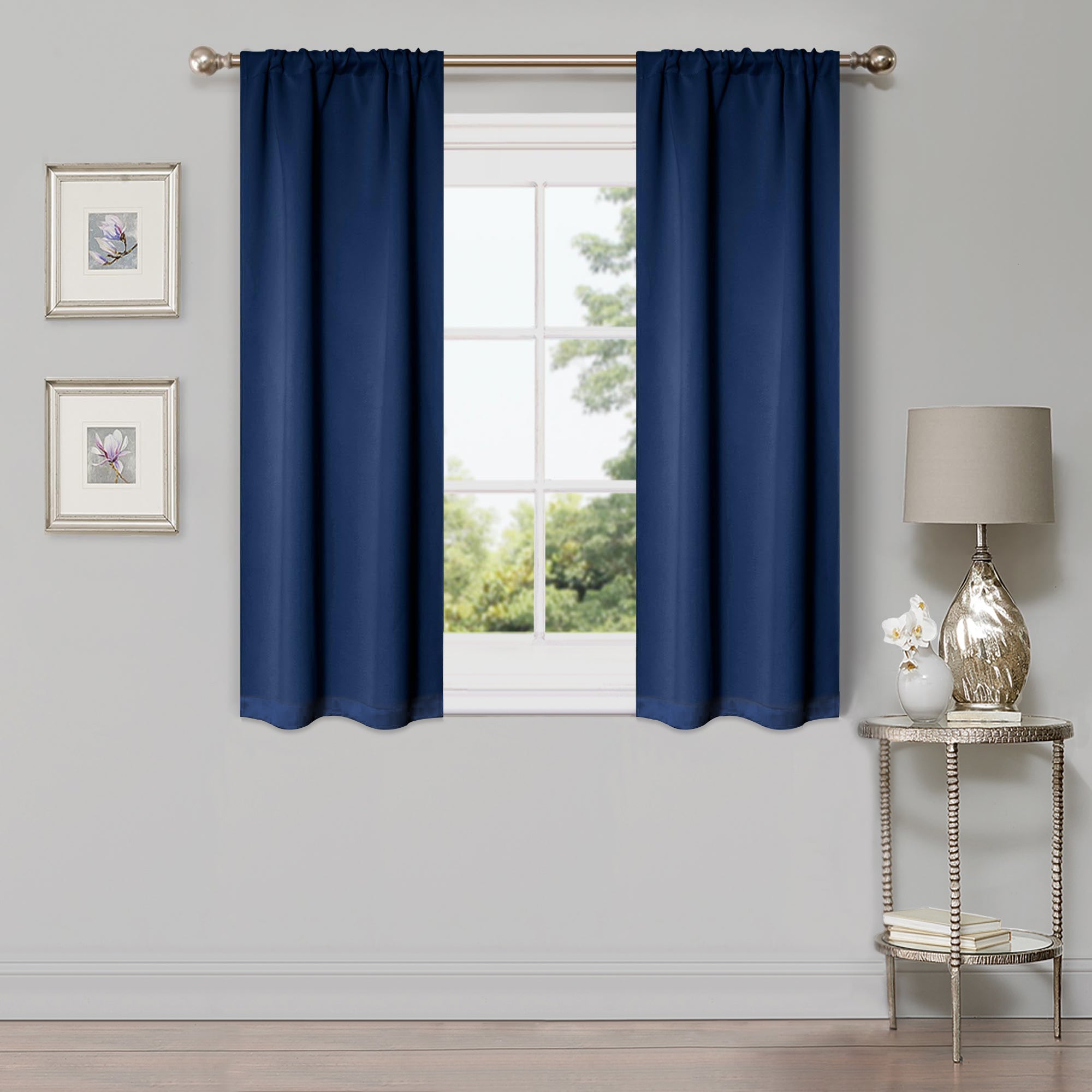 Solid Classic Modern Rod Pocket Blackout Curtain Set - Omnigoodsstore