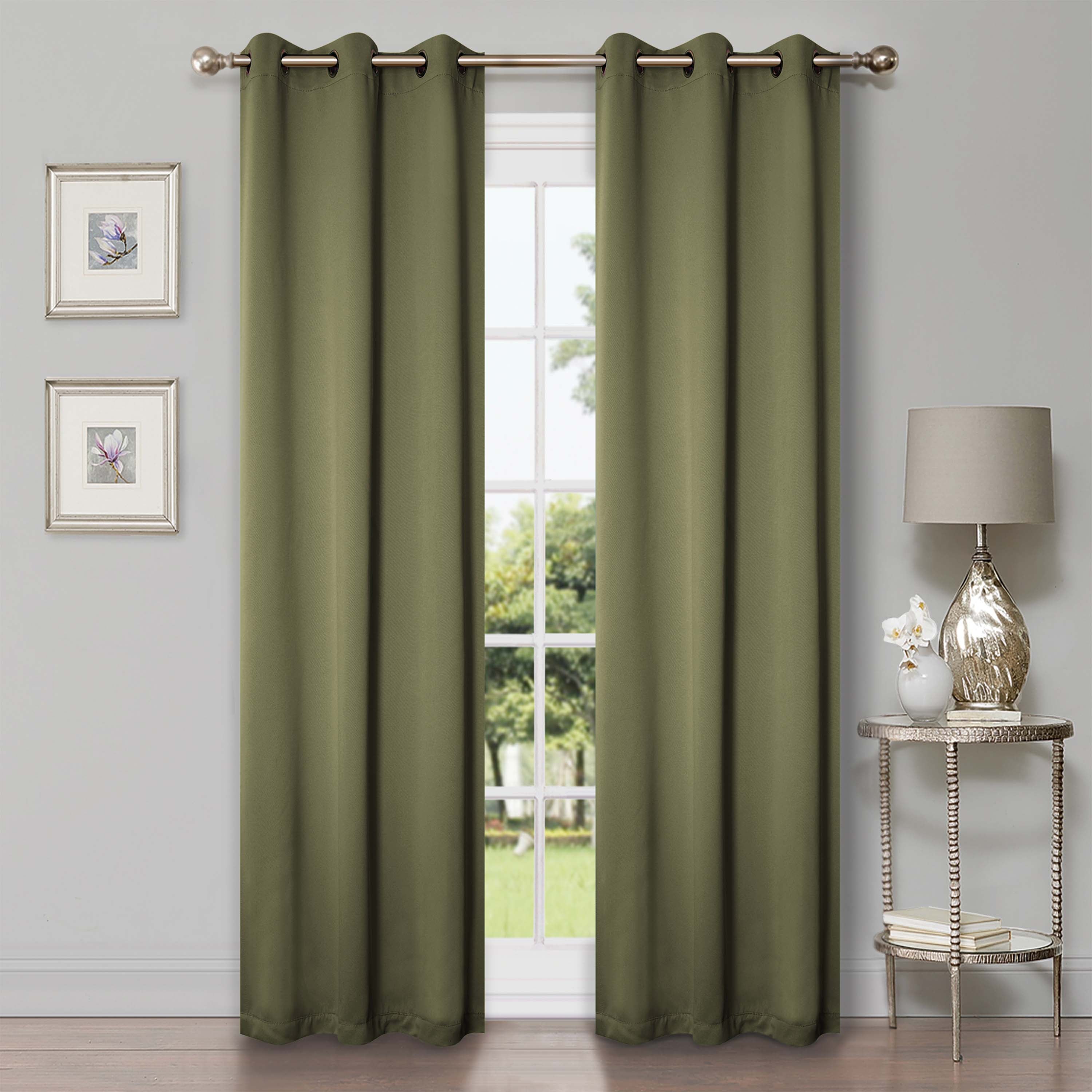 Solid Classic Modern Grommet Blackout Curtain Set - Omnigoodsstore