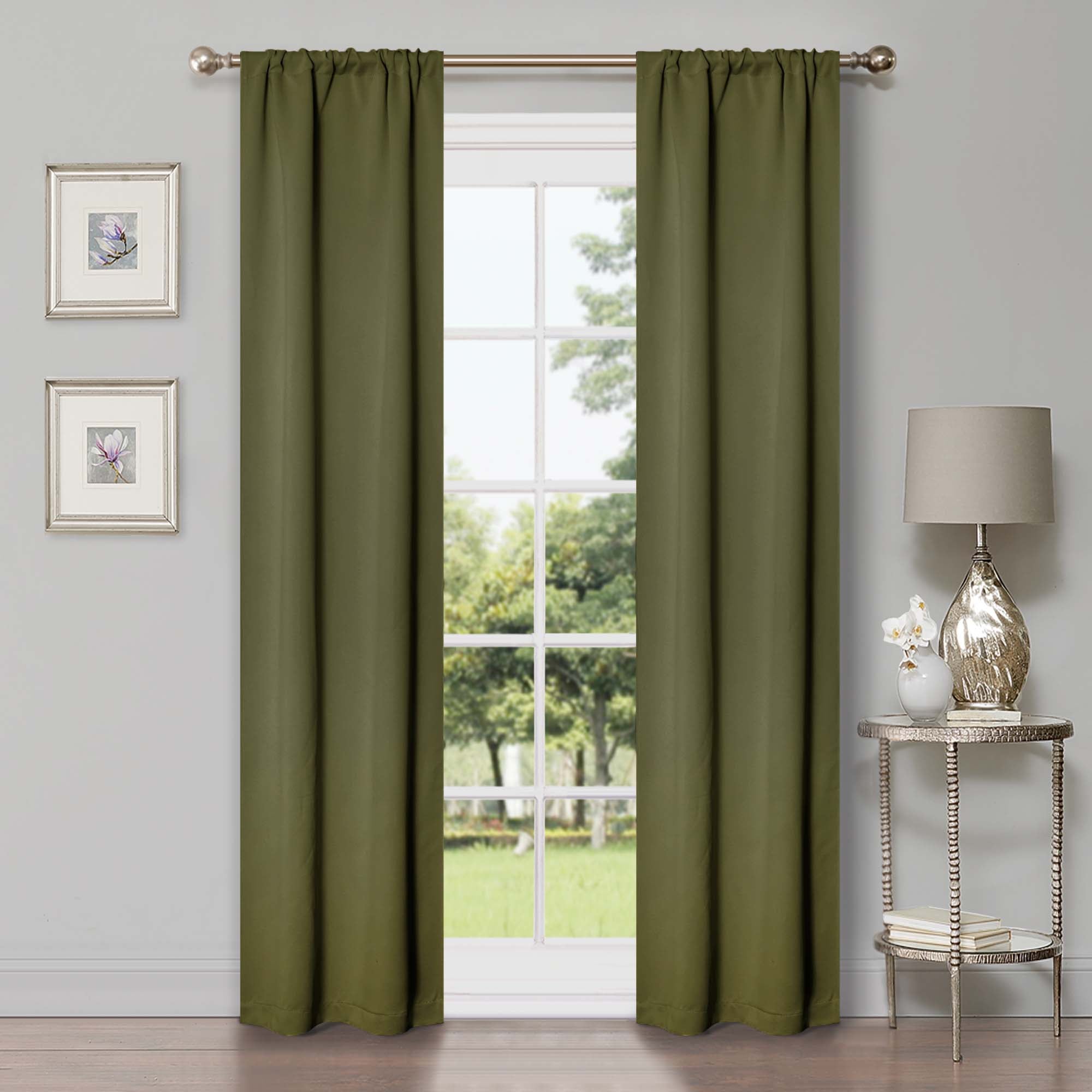 Solid Classic Modern Rod Pocket Blackout Curtain Set - Omnigoodsstore