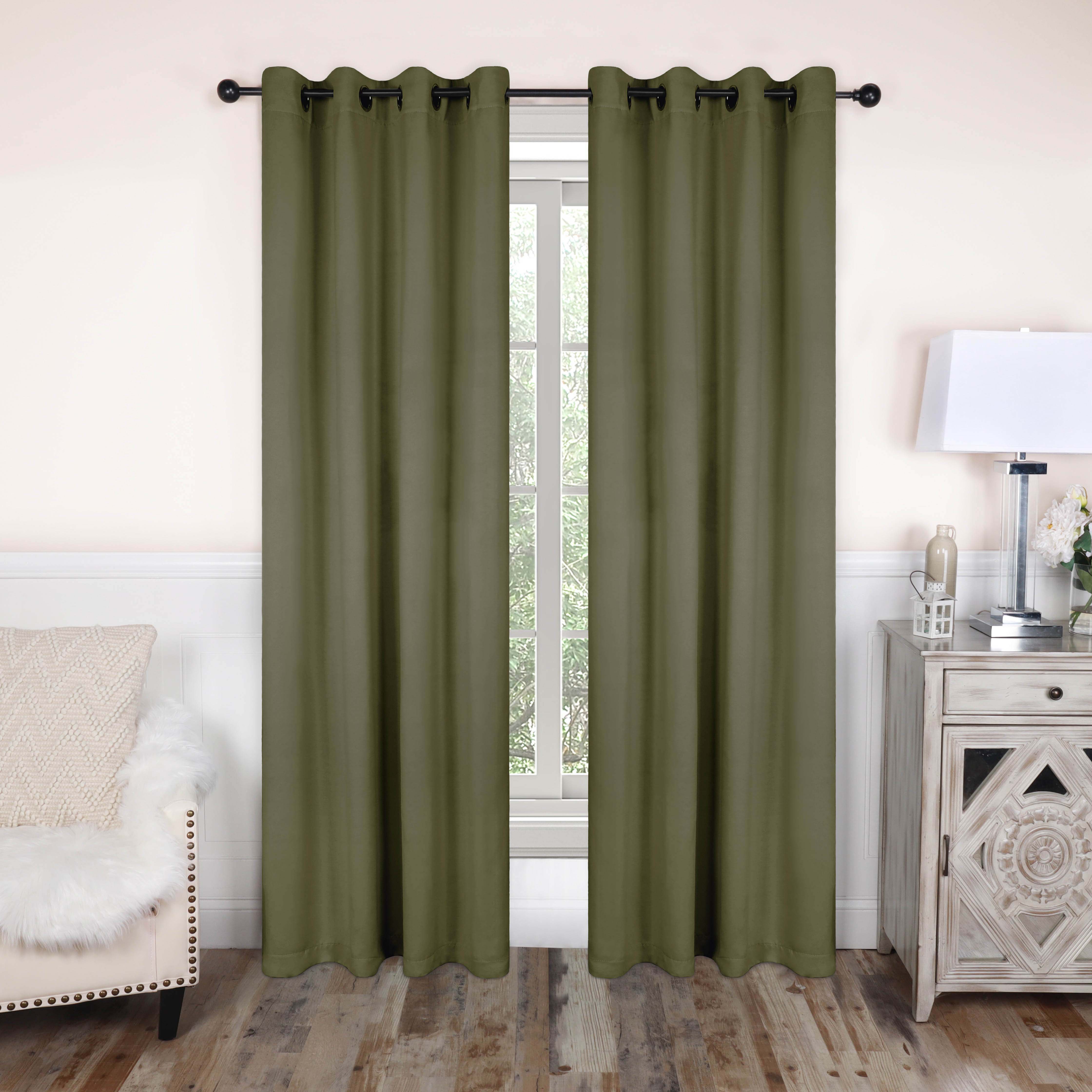 Solid Classic Modern Grommet Blackout Curtain Set - Omnigoodsstore