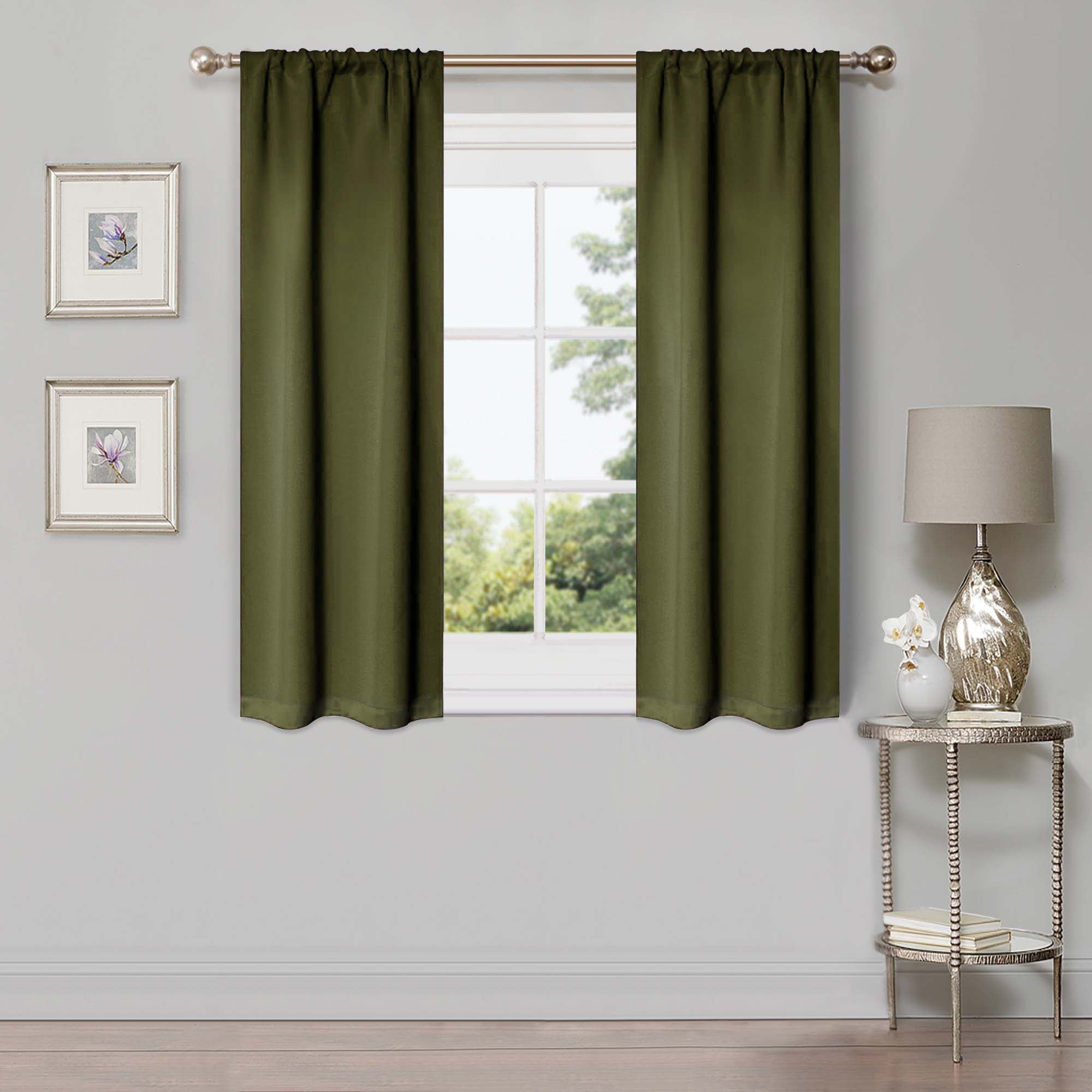 Solid Classic Modern Rod Pocket Blackout Curtain Set - Omnigoodsstore