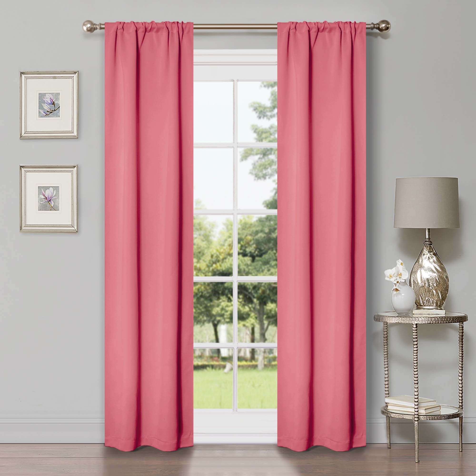 Solid Classic Modern Rod Pocket Blackout Curtain Set - Omnigoodsstore