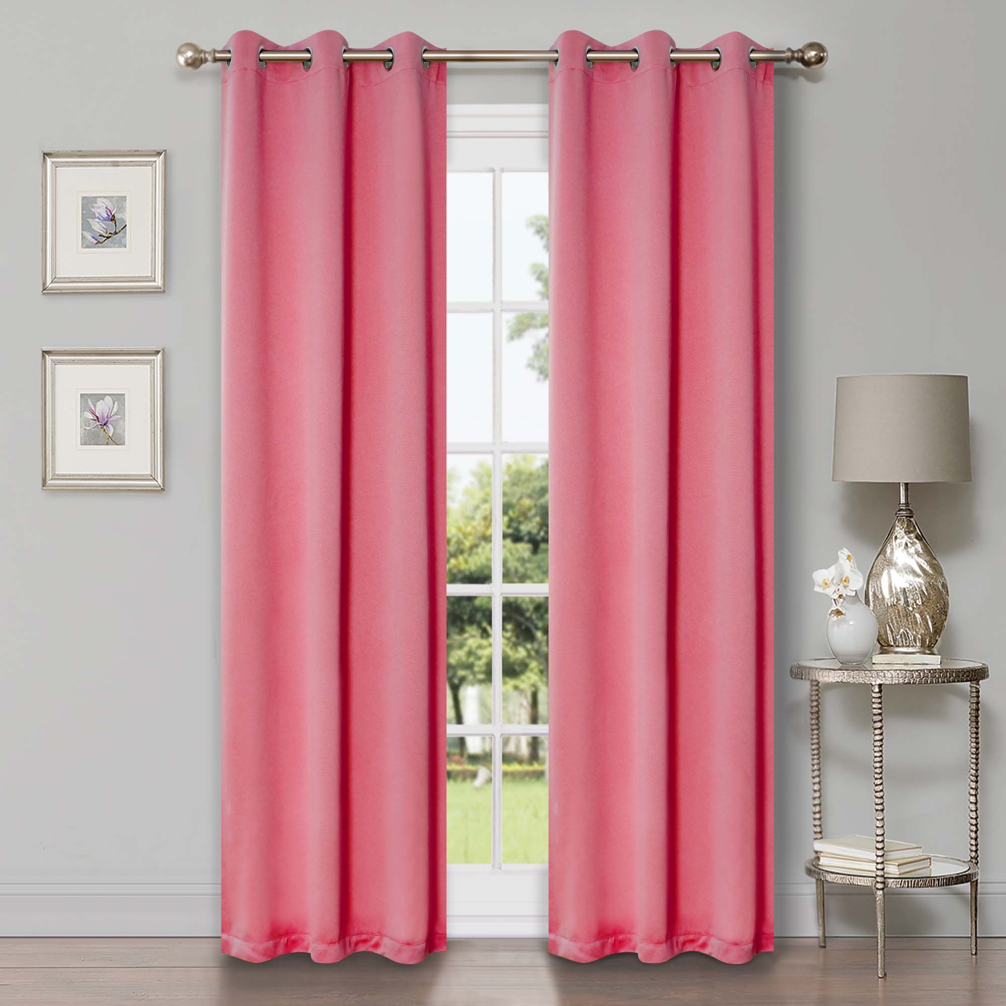 Solid Classic Modern Grommet Blackout Curtain Set - Omnigoodsstore