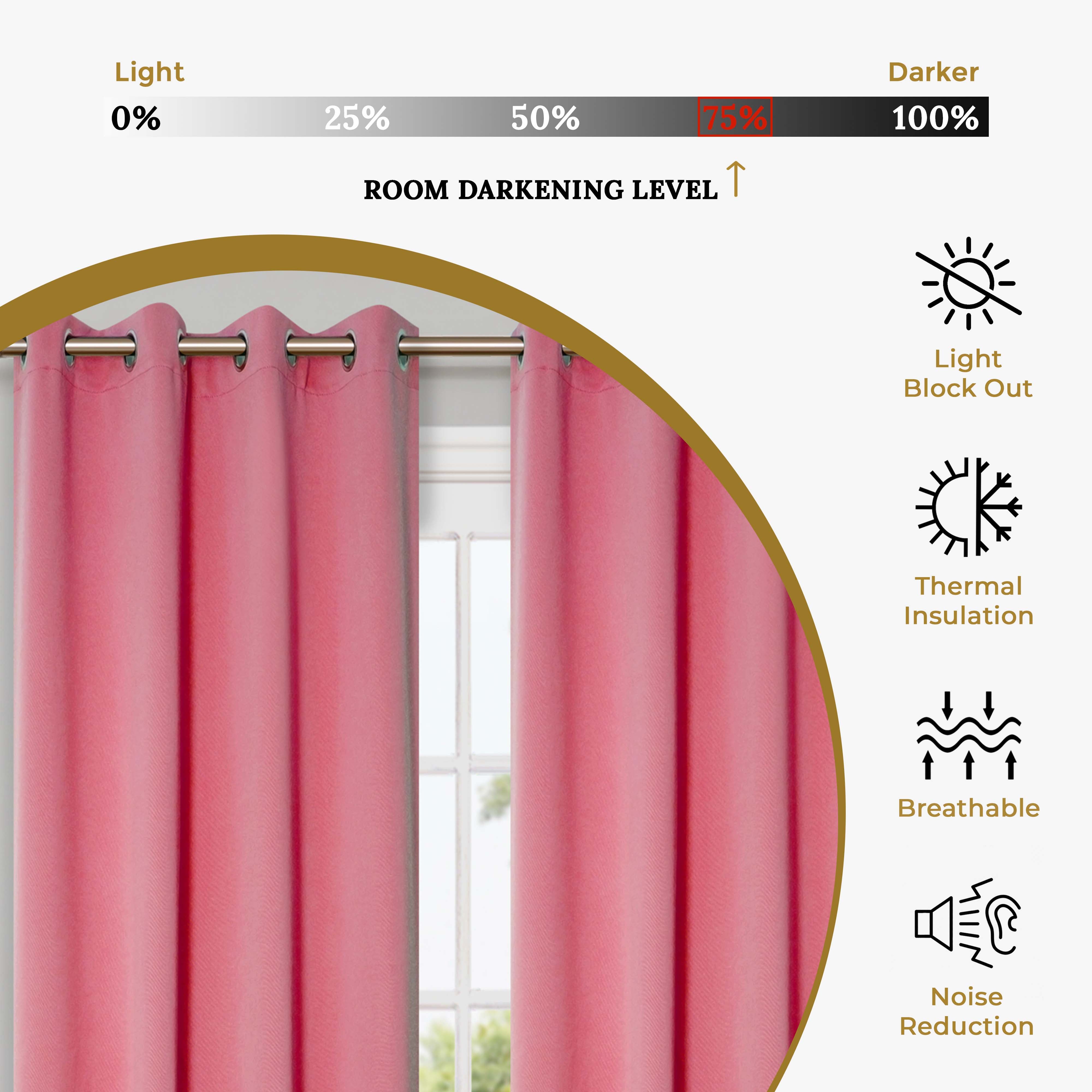 Solid Classic Modern Grommet Blackout Curtain Set - Omnigoodsstore
